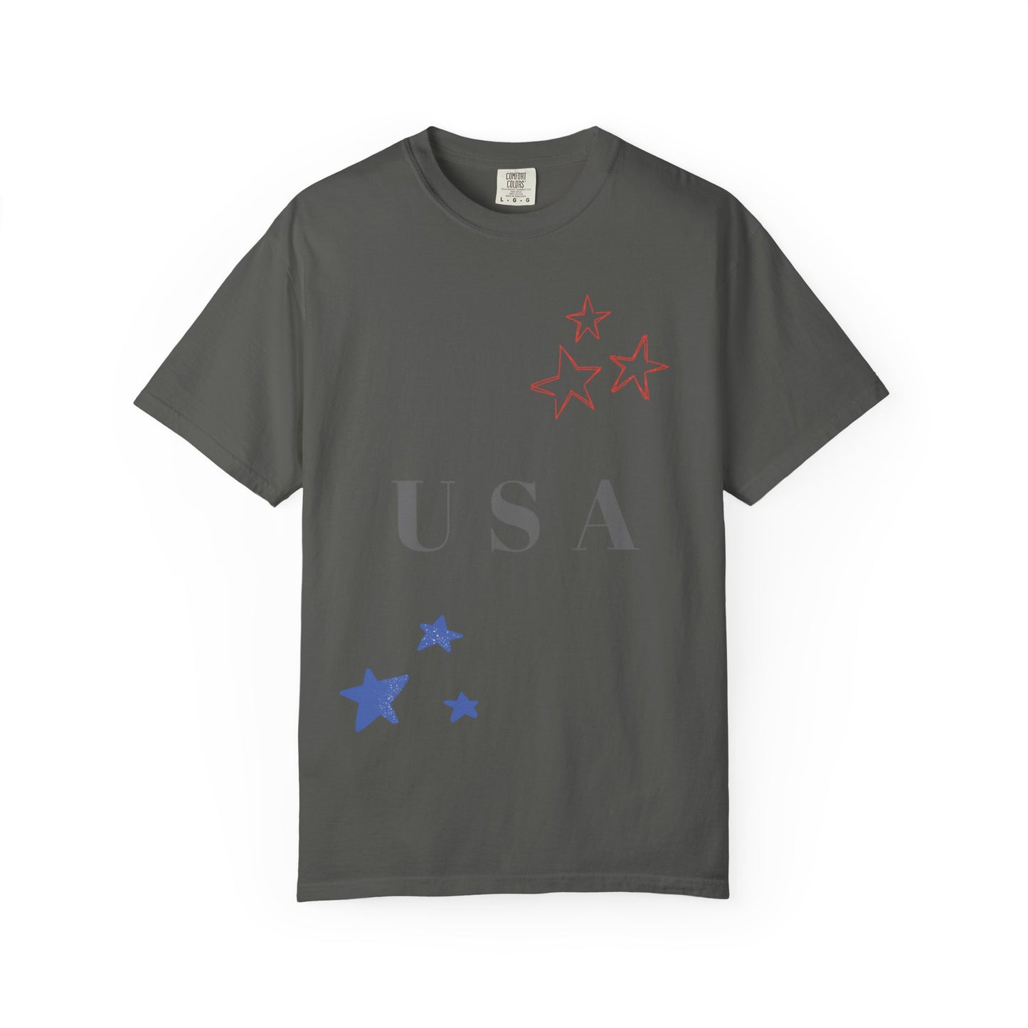 Patriotic Unisex Garment-Dyed T-Shirt - USA Stars Design