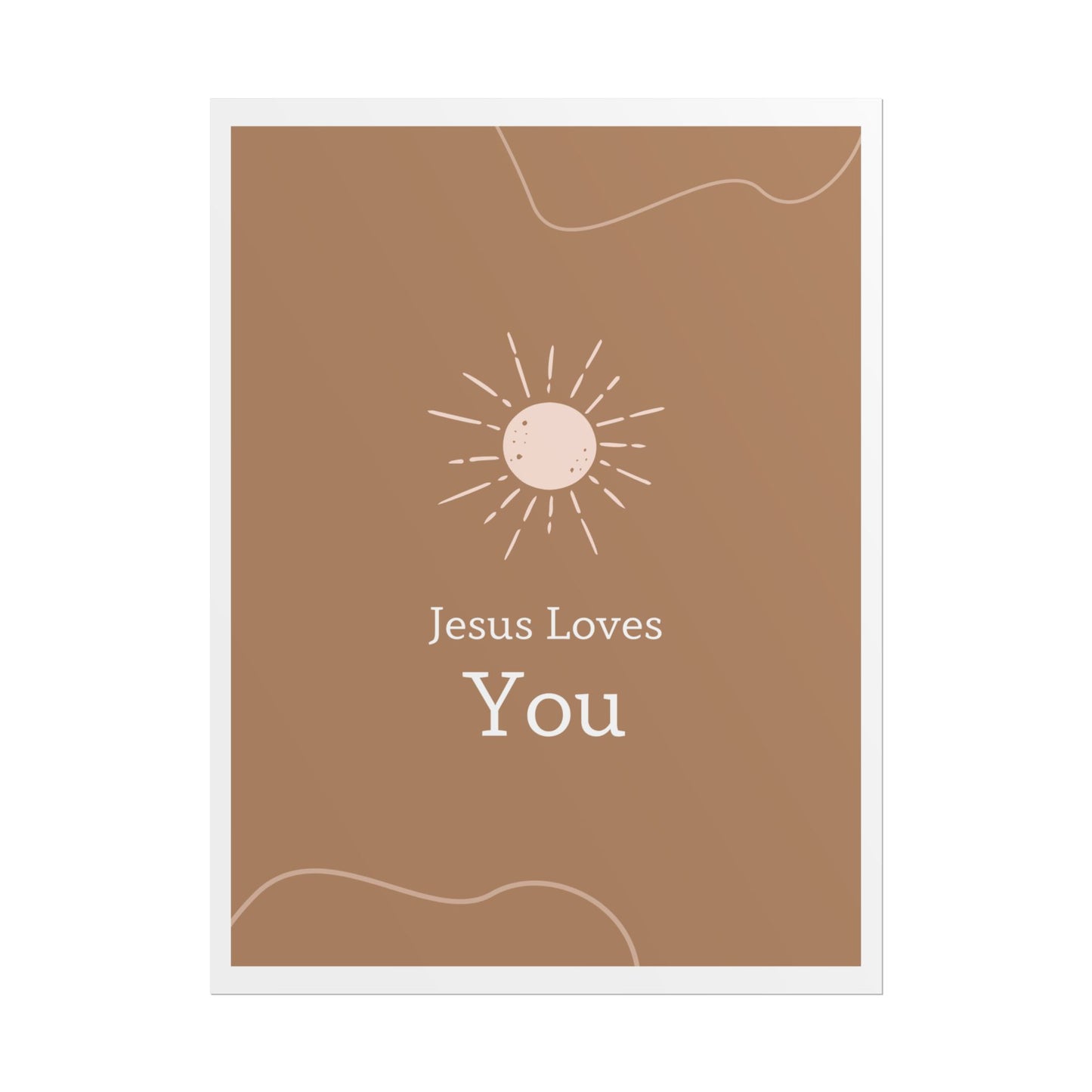 Inspirational Wall Art Poster, Jesus Loves You Decor, Positive Vibes, Faith-Based Gift, Uplifting Home Decor