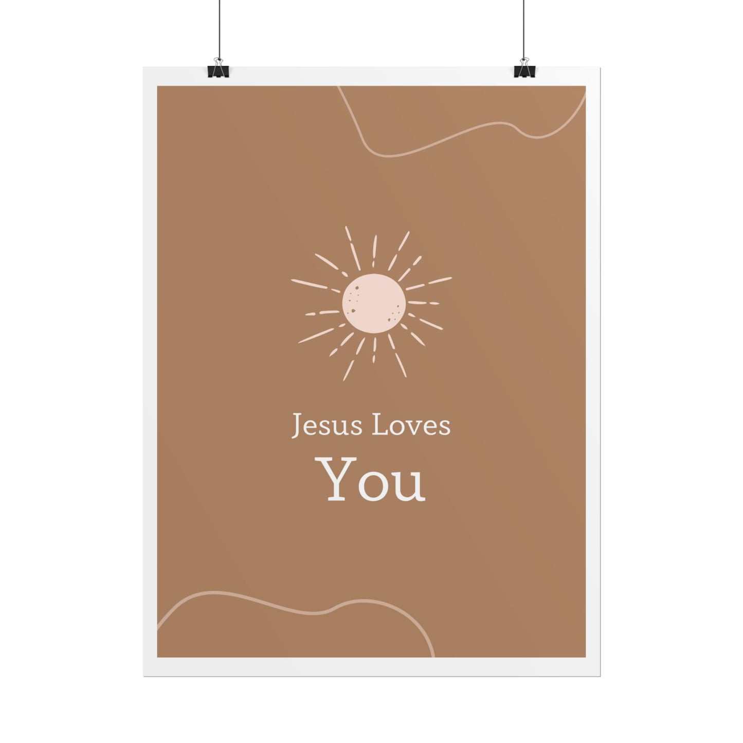 Inspirational Wall Art Poster, Jesus Loves You Decor, Positive Vibes, Faith-Based Gift, Uplifting Home Decor
