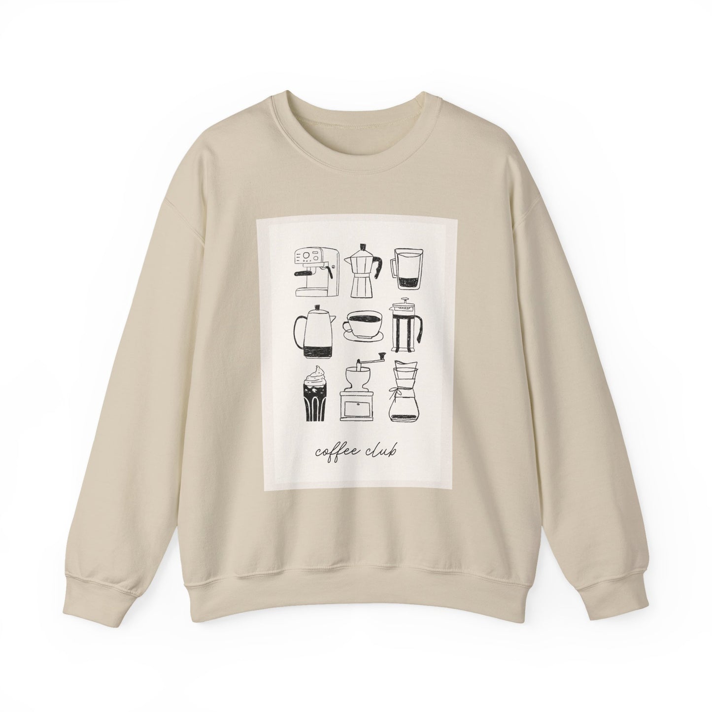 Coffee Club Crewneck Sweatshirt, Cozy Fashion Sweatshirt, Perfect for Coffee Lovers, Unique Gift for Baristas, Casual Wear, Coffee [...]