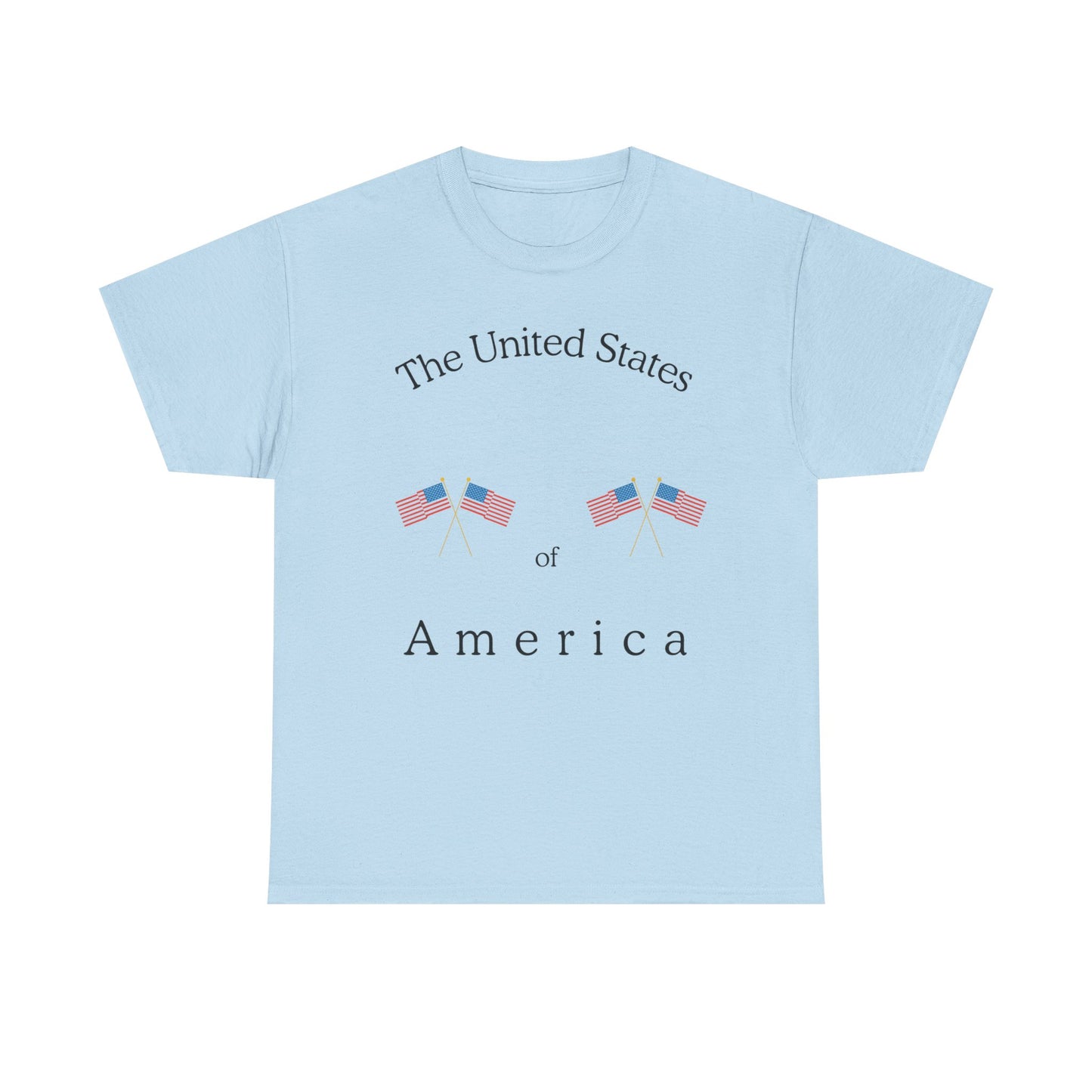 Patriotic Heavy Cotton Tee – USA Flag Design