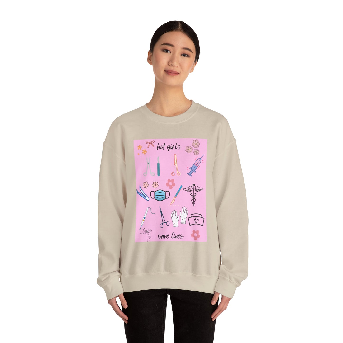 Healthcare Heroes Sweatshirt, Hot Girls Save Lives Crewneck, Nurse Appreciation Gift, Medical Student Sweatshirt, Cute Medical [...]