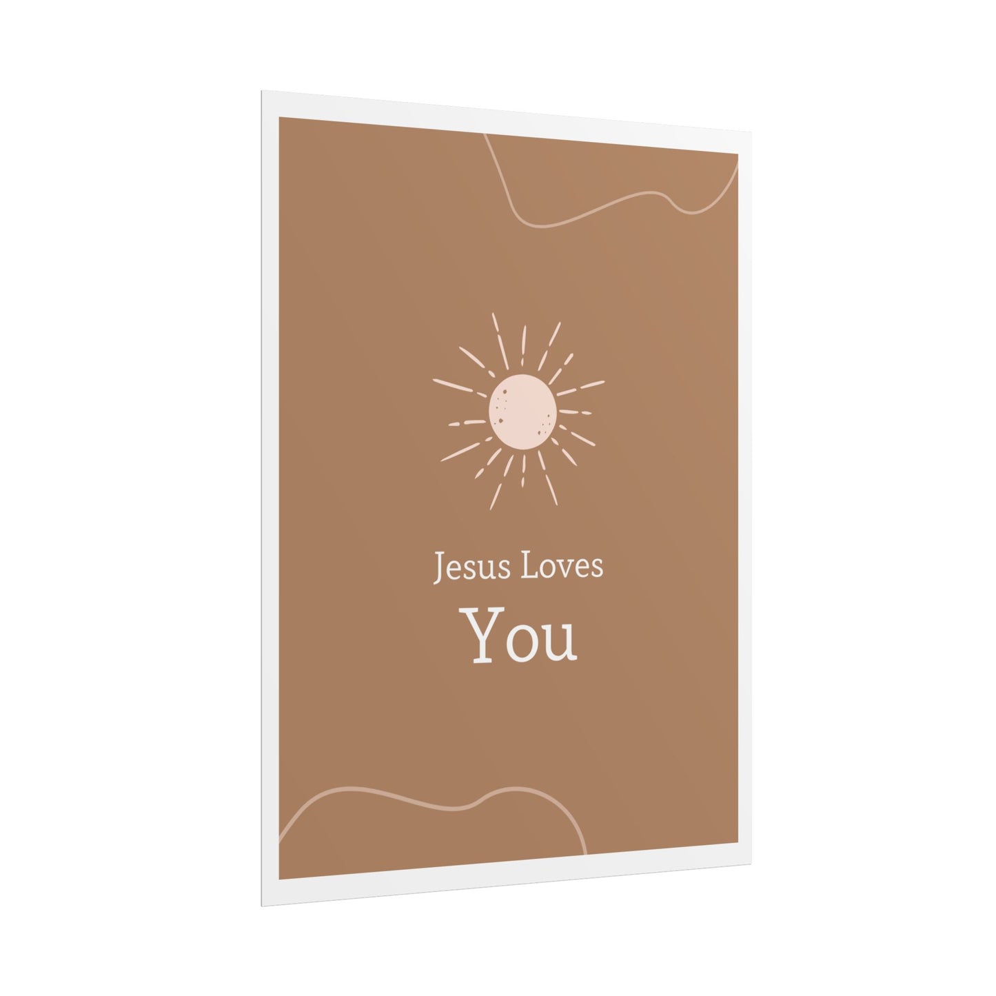 Inspirational Wall Art Poster, Jesus Loves You Decor, Positive Vibes, Faith-Based Gift, Uplifting Home Decor