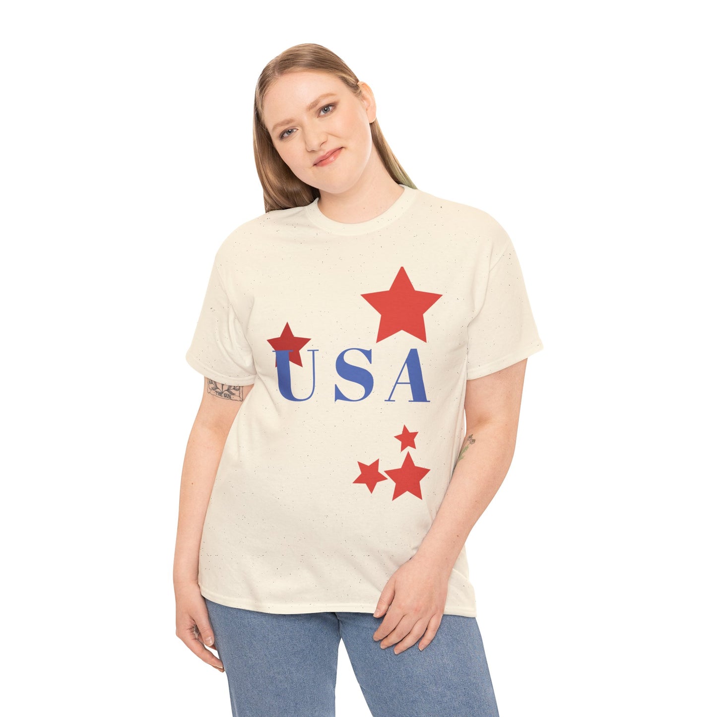 Celebrate Freedom Unisex Heavy Cotton Tee - USA Stars Design