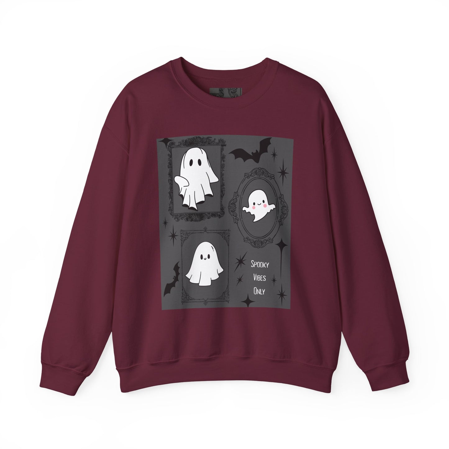 Spooky Ghost Halloween Sweatshirt, Unisex Crewneck, Cozy Fall Fashion, Trick or Treat, Halloween Party Apparel, Cute Ghost Design