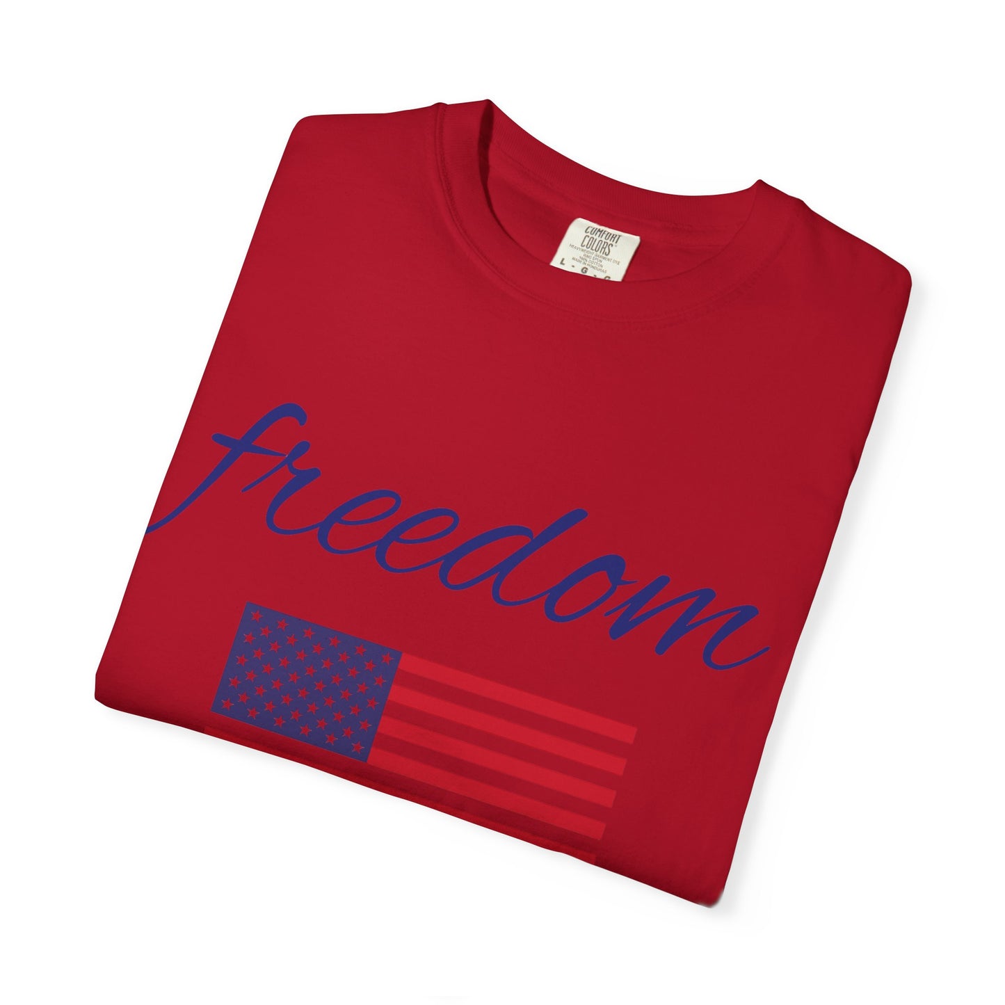 Freedom Unisex Garment-Dyed T-Shirt with American Flag Design