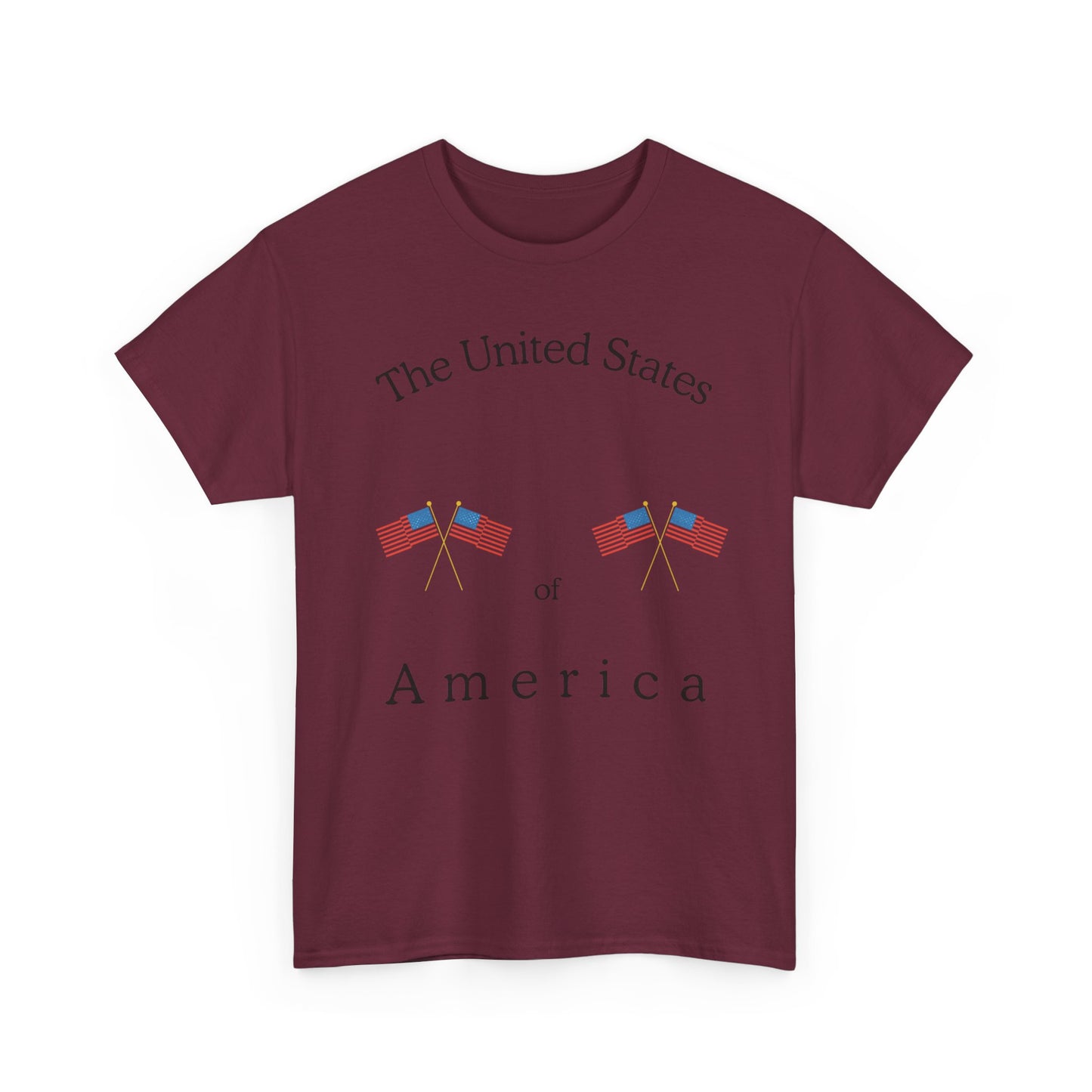 Patriotic Heavy Cotton Tee – USA Flag Design