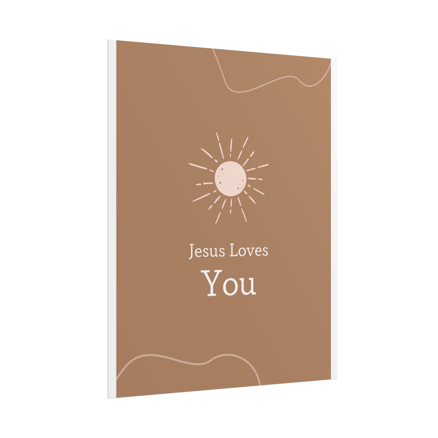 Inspirational Wall Art Poster, Jesus Loves You Decor, Positive Vibes, Faith-Based Gift, Uplifting Home Decor