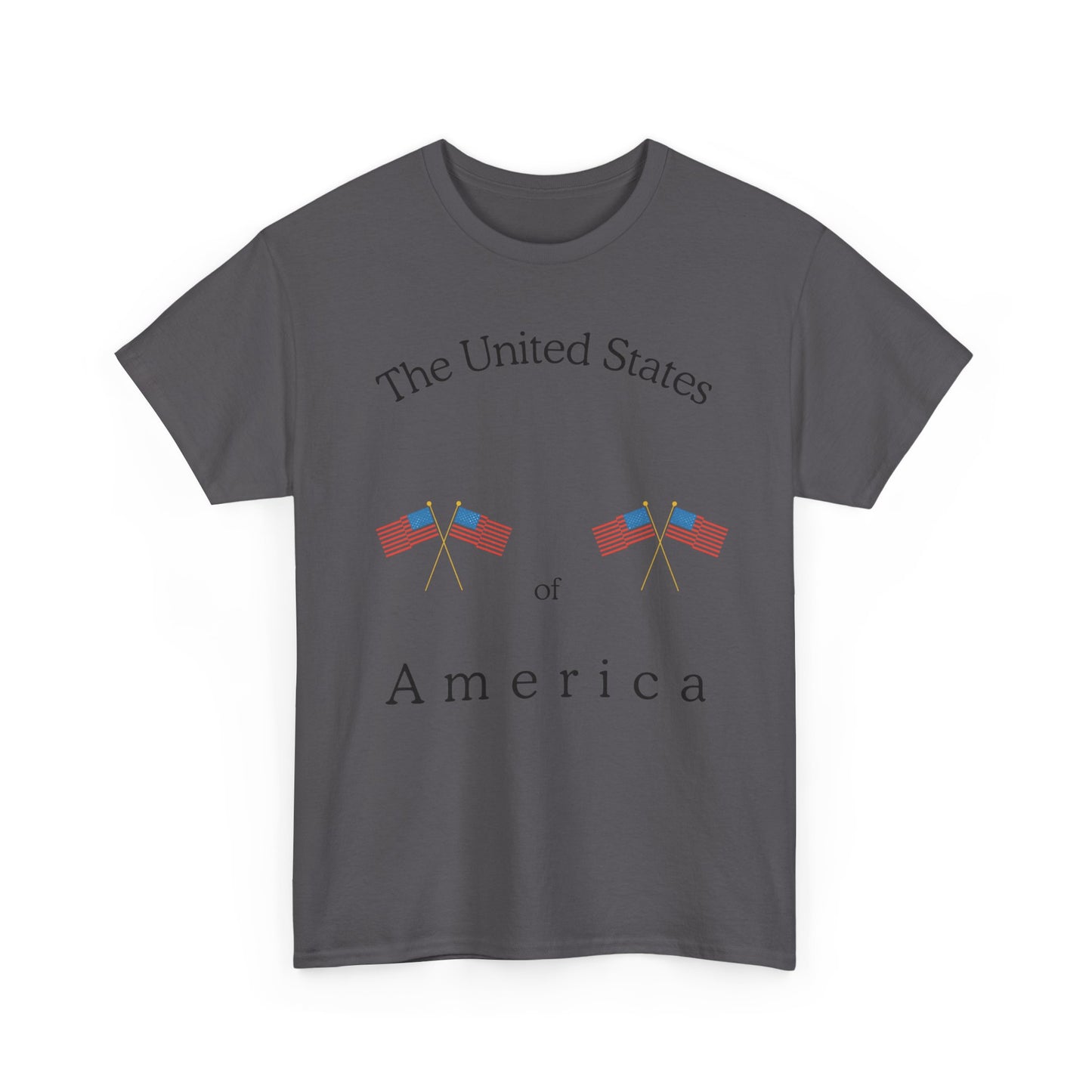 Patriotic Heavy Cotton Tee – USA Flag Design
