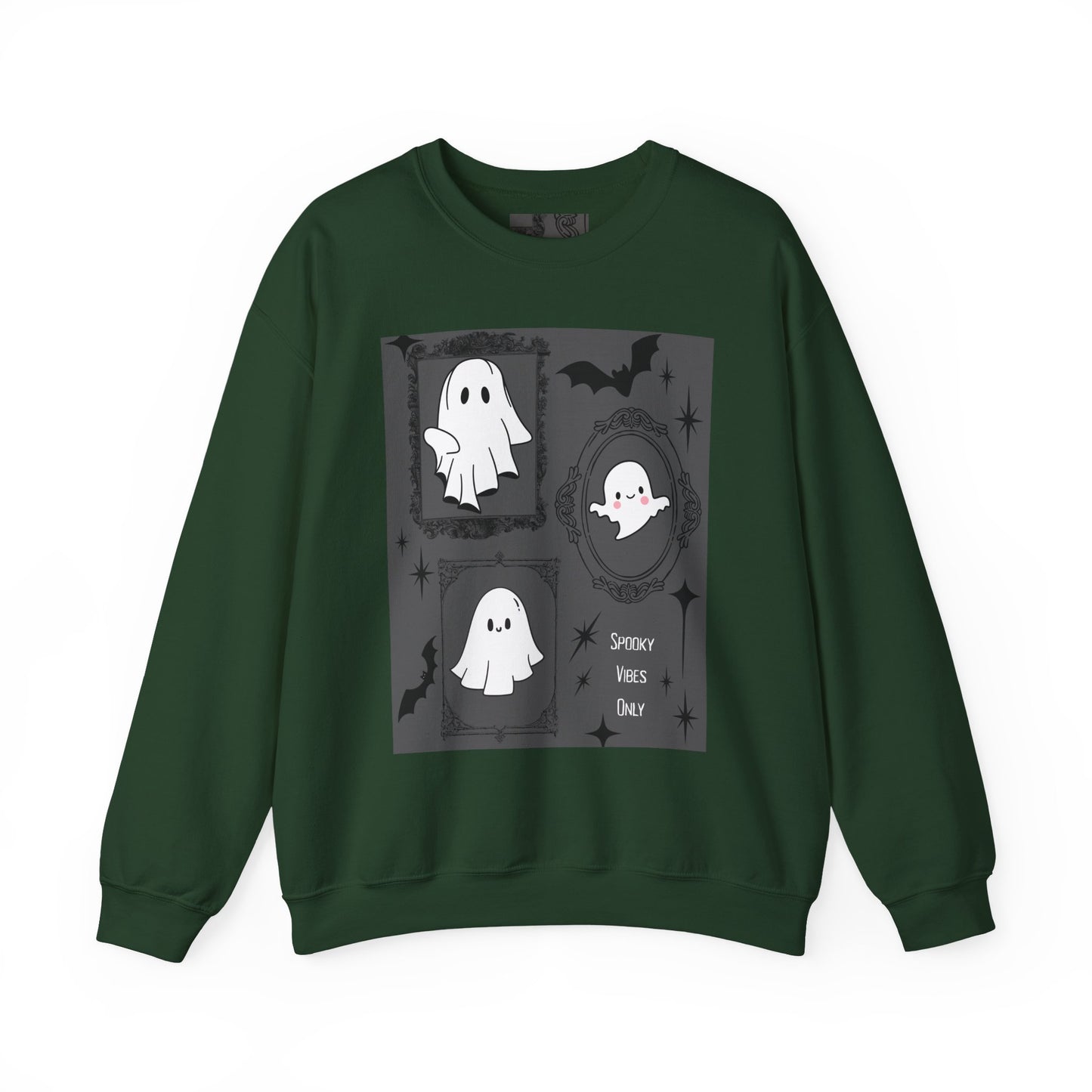 Spooky Ghost Halloween Sweatshirt, Unisex Crewneck, Cozy Fall Fashion, Trick or Treat, Halloween Party Apparel, Cute Ghost Design