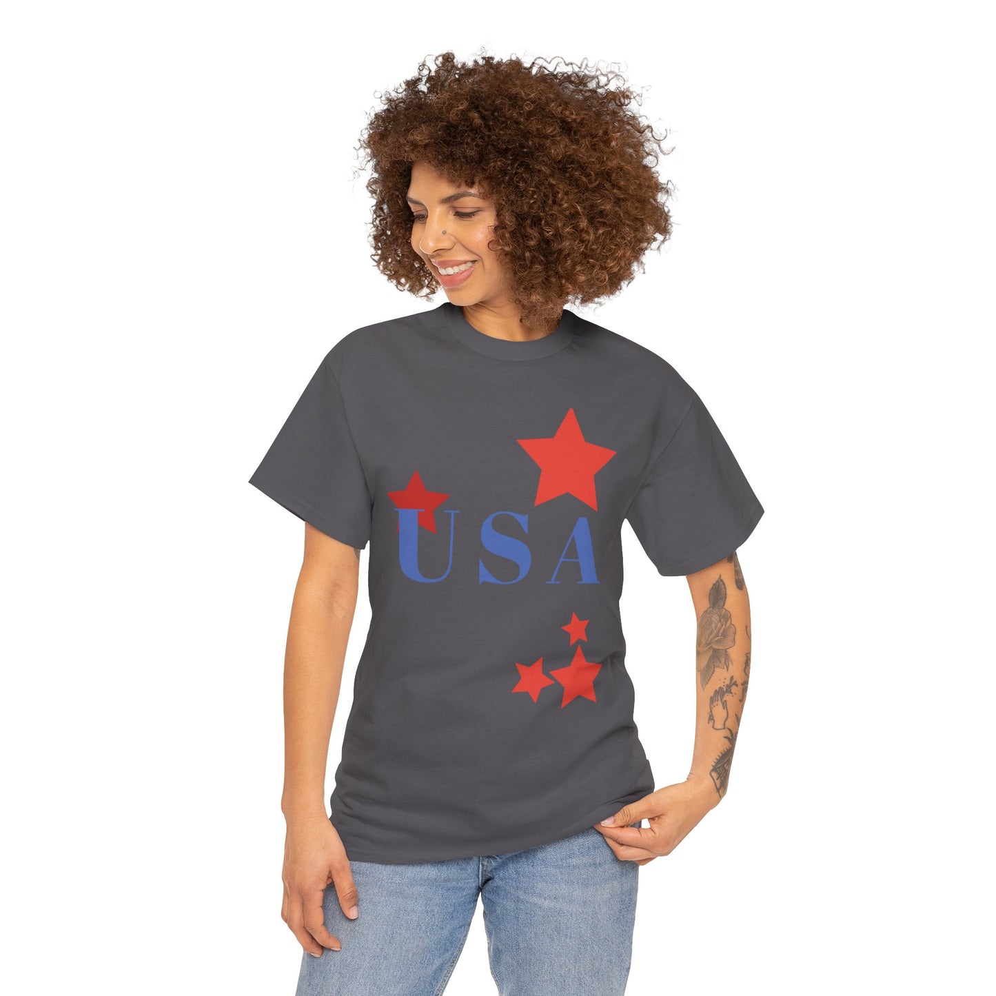 Celebrate Freedom Unisex Heavy Cotton Tee - USA Stars Design