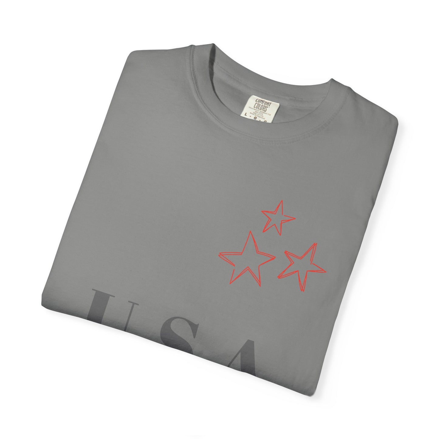 Patriotic Unisex Garment-Dyed T-Shirt - USA Stars Design
