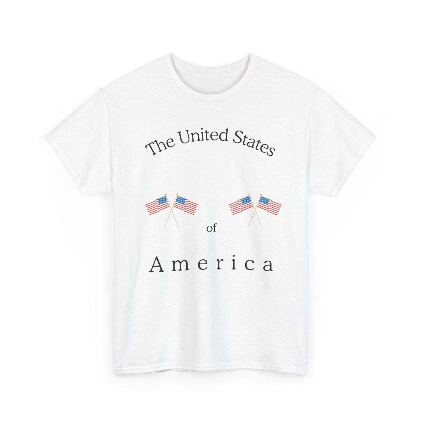 Patriotic Heavy Cotton Tee – USA Flag Design