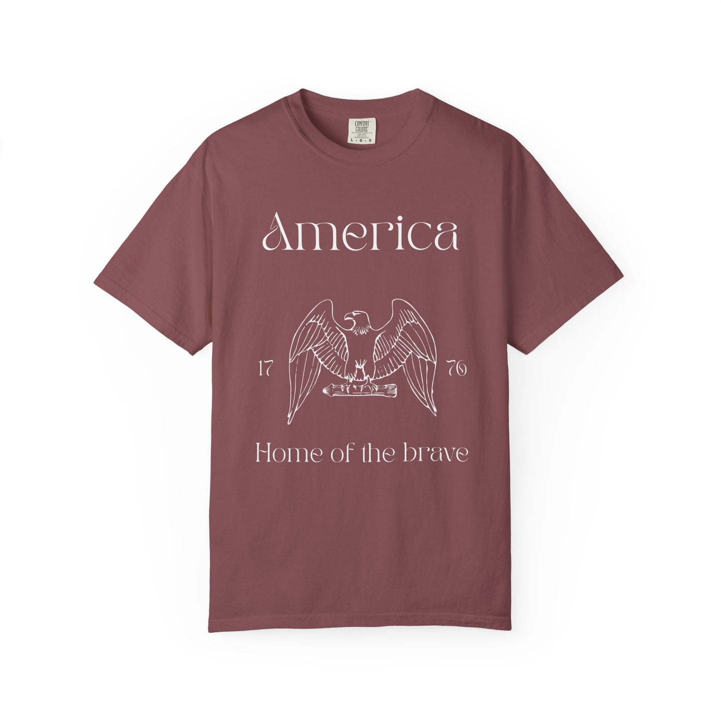 Vintage America T-Shirt - Home of the Brave - Unisex Garment-Dyed Tees