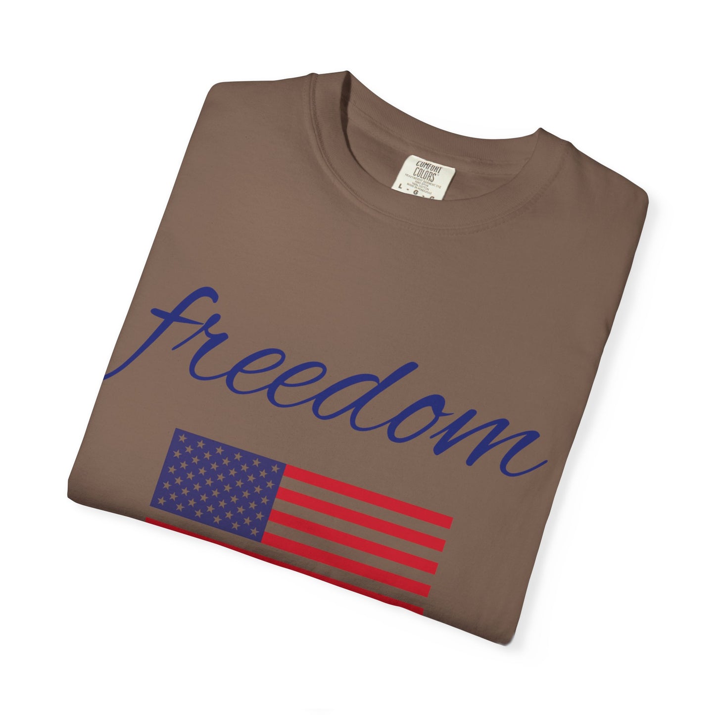 Freedom Unisex Garment-Dyed T-Shirt with American Flag Design