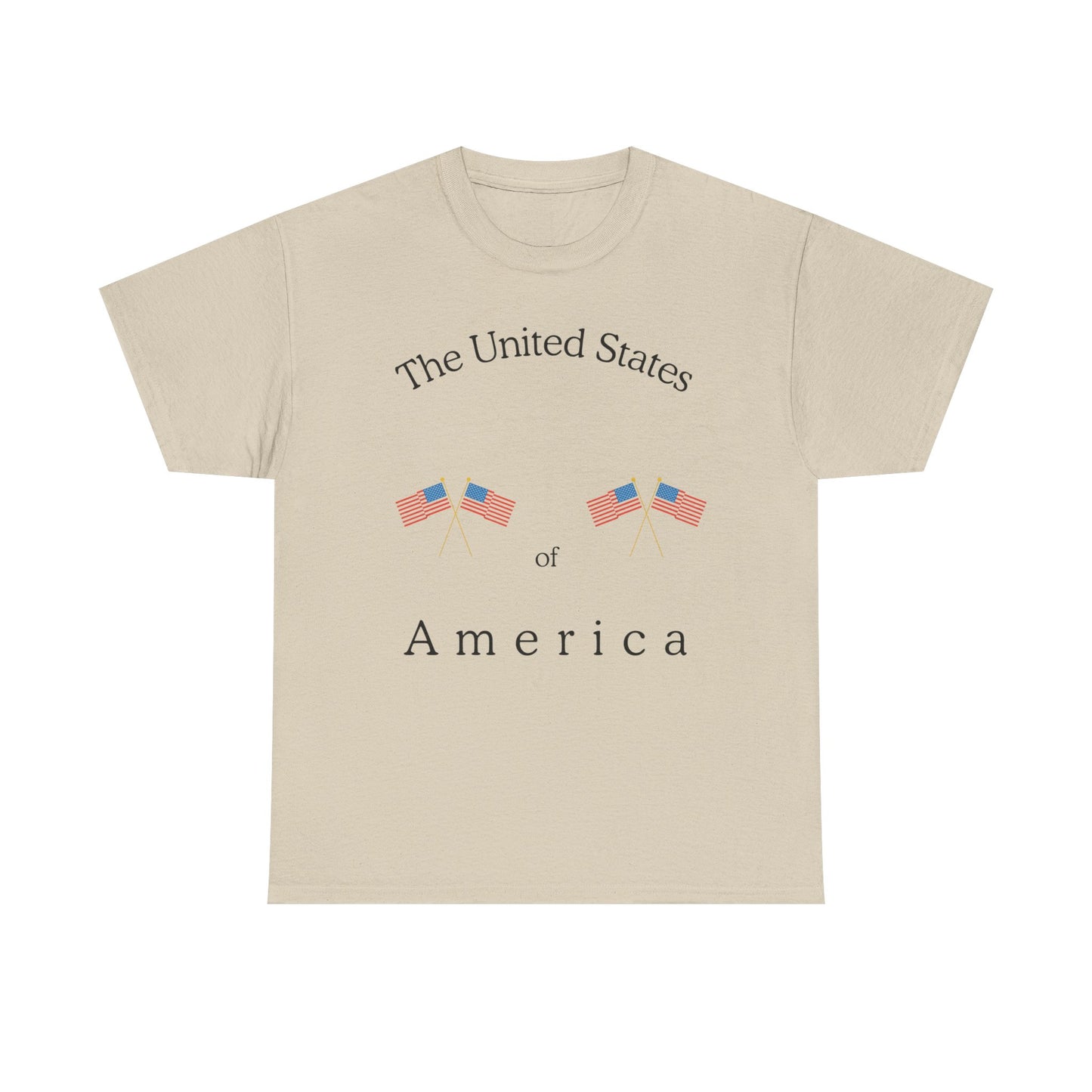 Patriotic Heavy Cotton Tee – USA Flag Design