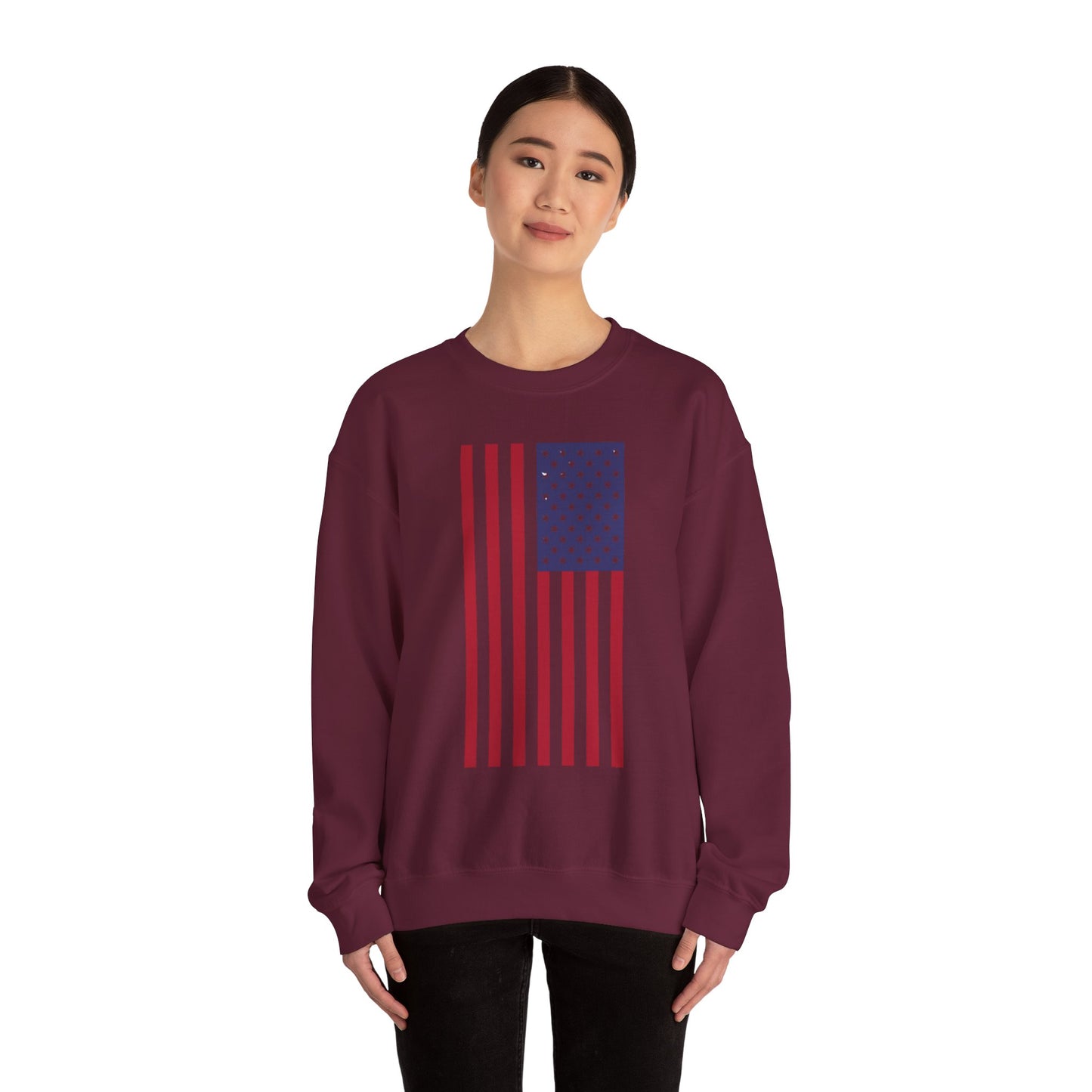 Patriotic USA Flag Crewneck Sweatshirt