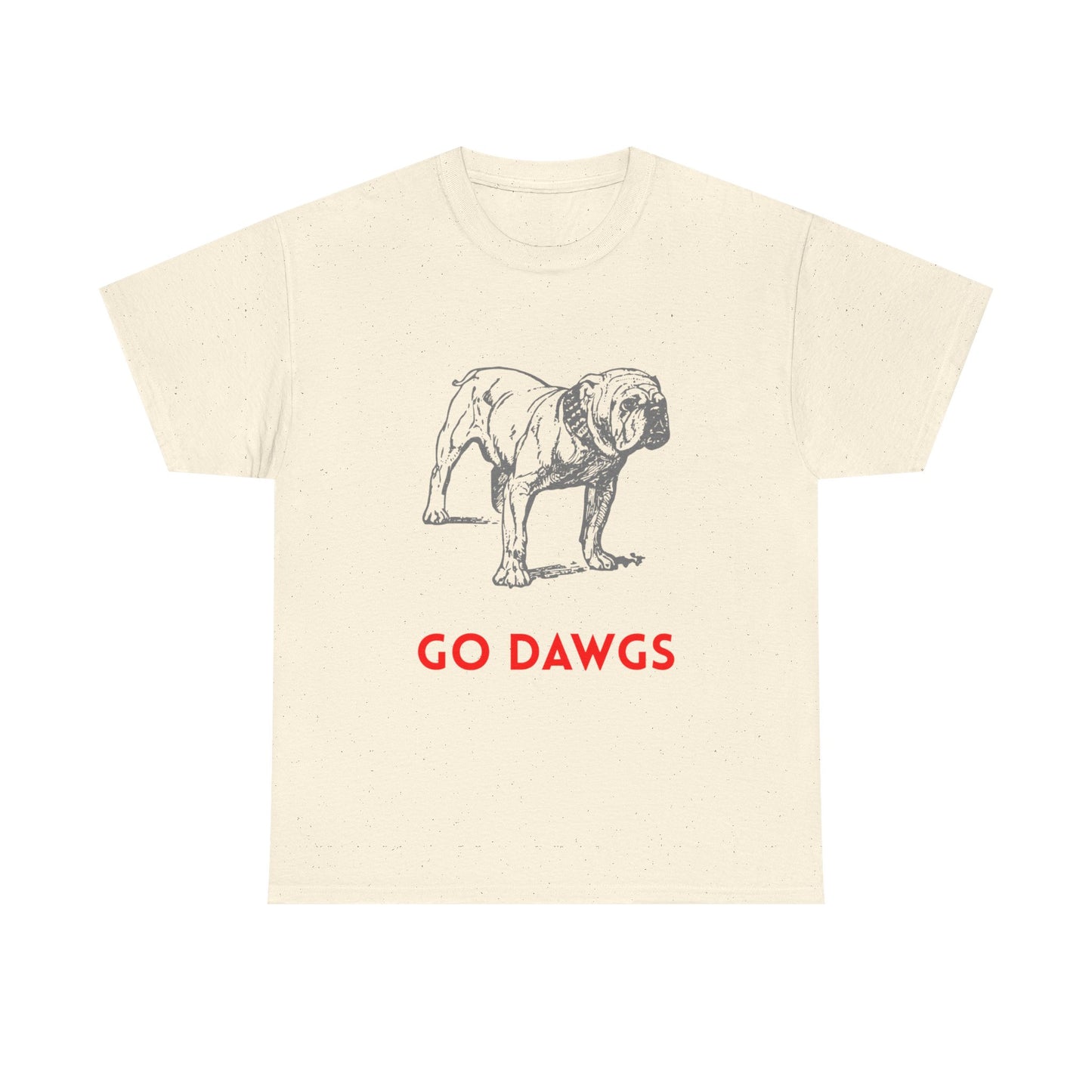 Unisex Heavy Cotton Tee - Go Dawgs Bulldog Design, Dog Lover Gift, College Apparel, Casual Wear, Sports Fan Gear