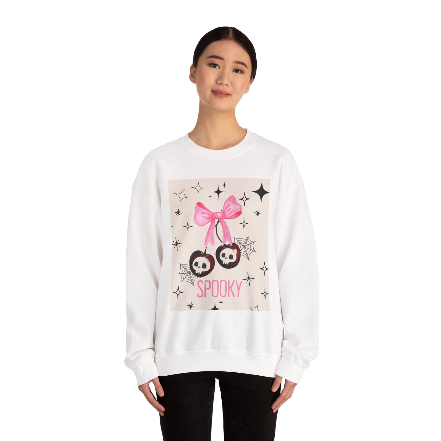 Spooky Skull Crewneck Sweatshirt, Halloween Apparel, Unisex Sweatshirt, Cozy Graphic Top, Autumn Fashion