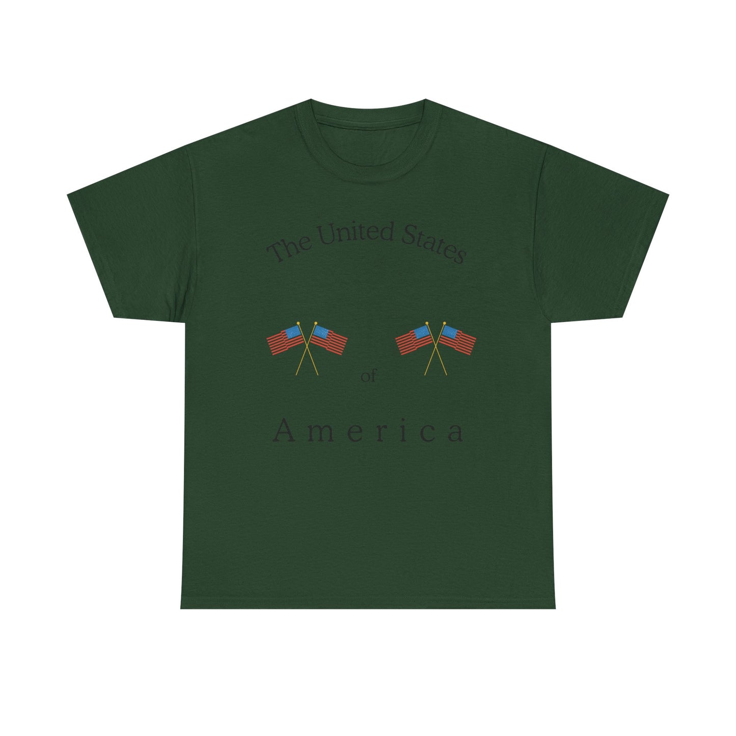 Patriotic Heavy Cotton Tee – USA Flag Design