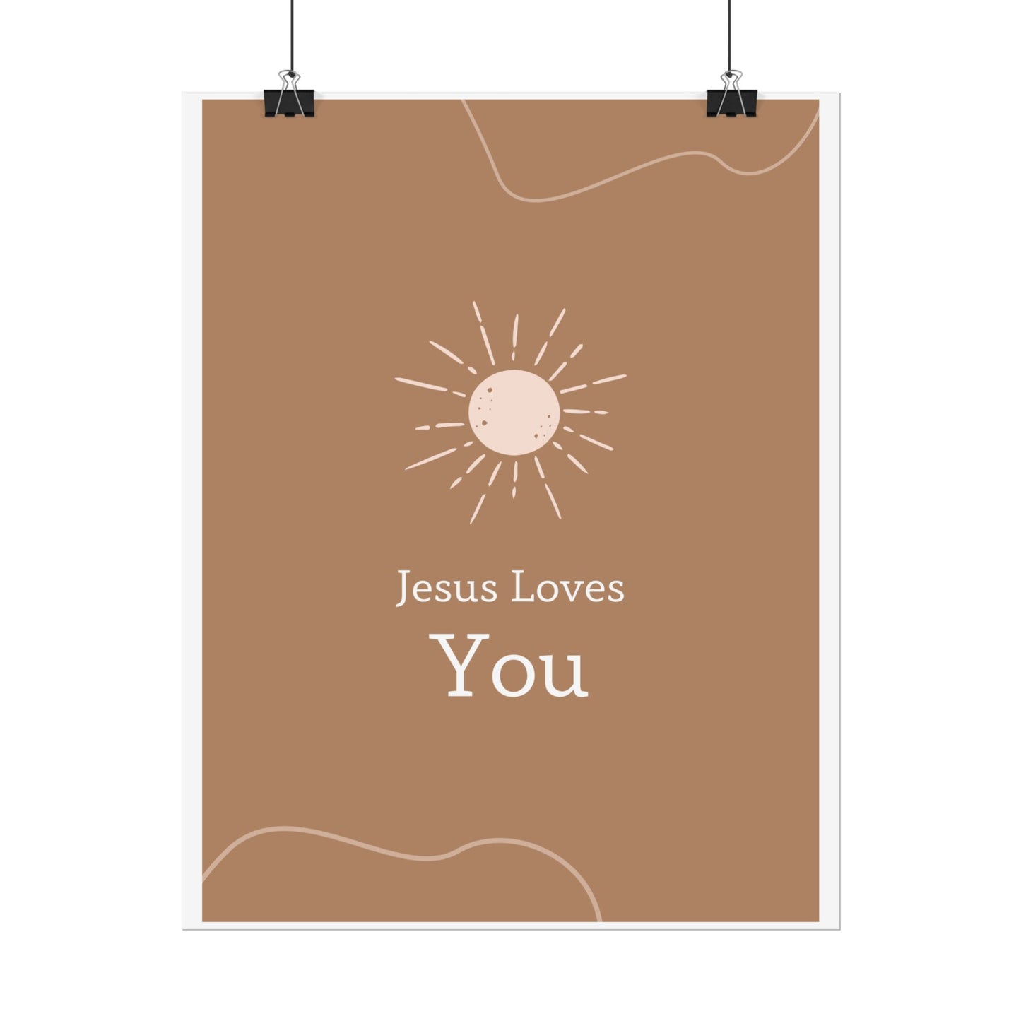 Inspirational Wall Art Poster, Jesus Loves You Decor, Positive Vibes, Faith-Based Gift, Uplifting Home Decor