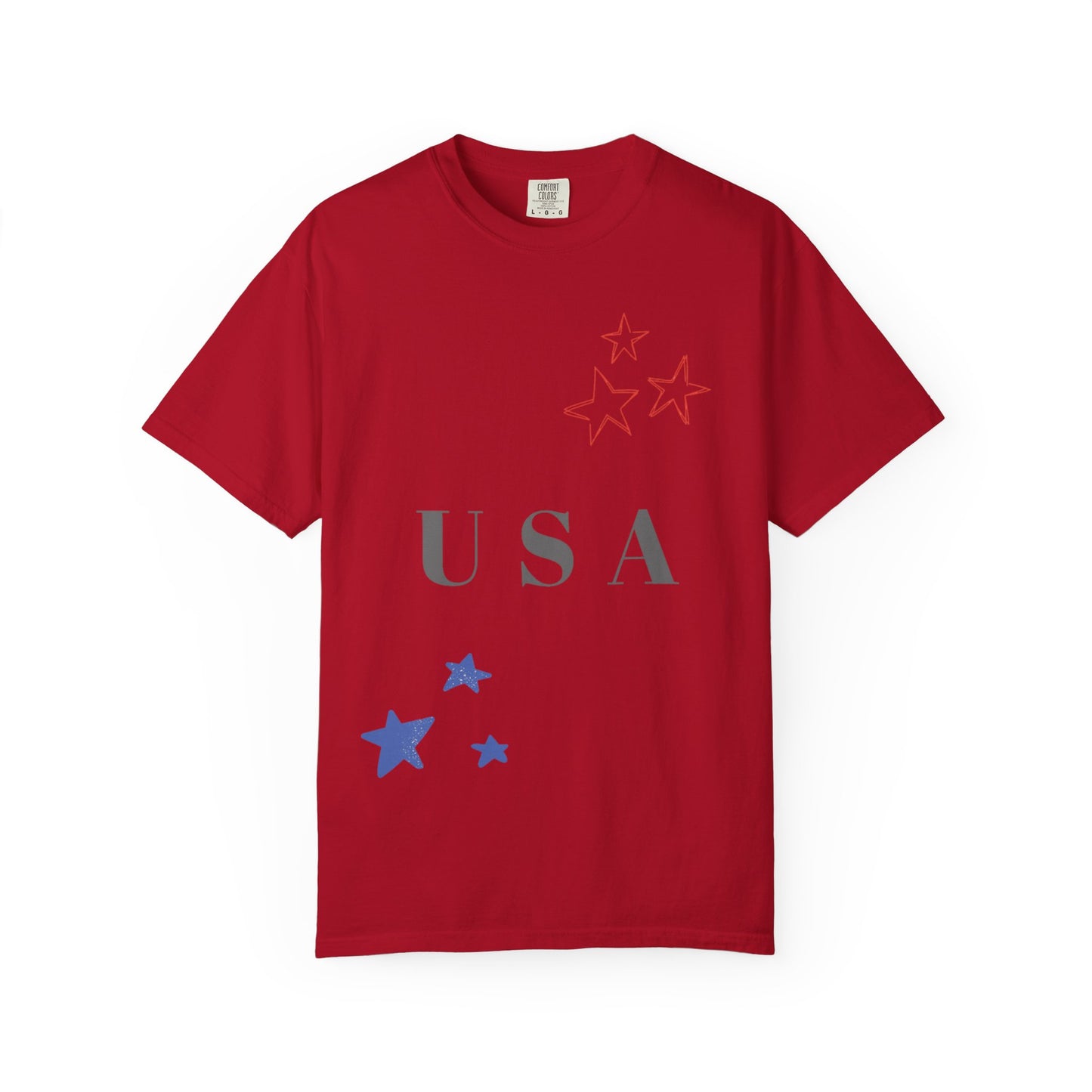 Patriotic Unisex Garment-Dyed T-Shirt - USA Stars Design