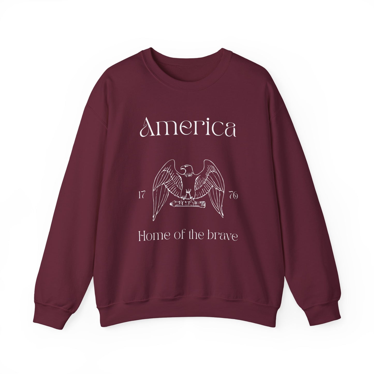 Patriotic Unisex Crewneck Sweatshirt - America, Home of the Brave