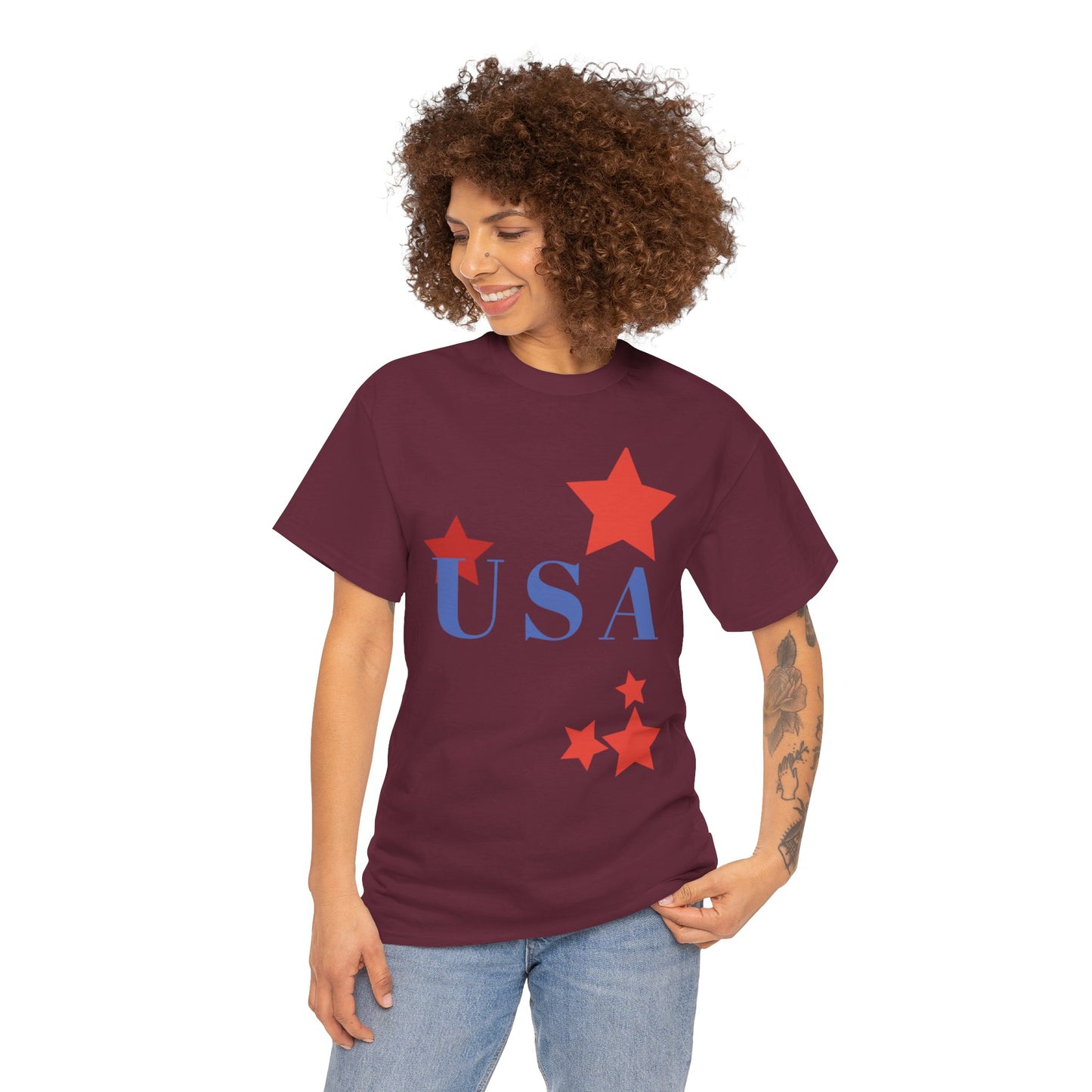 Celebrate Freedom Unisex Heavy Cotton Tee - USA Stars Design
