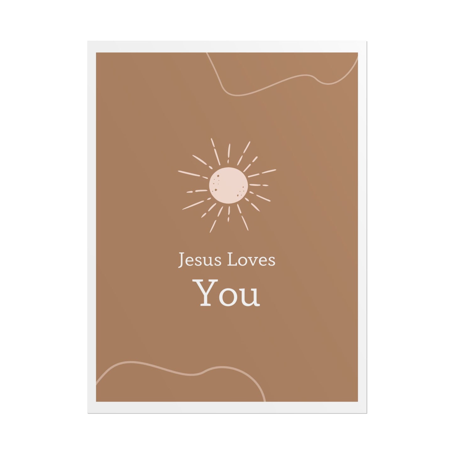 Inspirational Wall Art Poster, Jesus Loves You Decor, Positive Vibes, Faith-Based Gift, Uplifting Home Decor