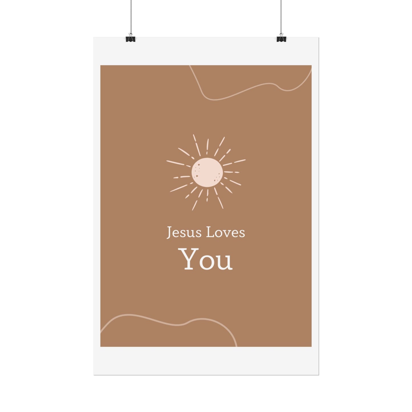 Inspirational Wall Art Poster, Jesus Loves You Decor, Positive Vibes, Faith-Based Gift, Uplifting Home Decor