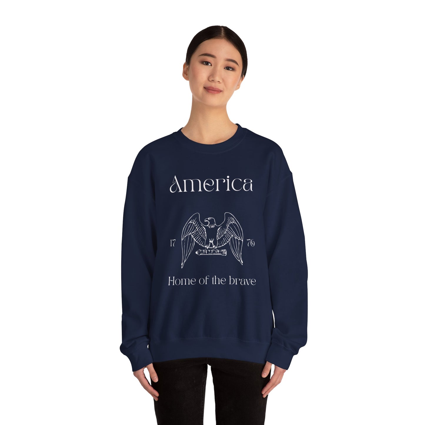 Patriotic Unisex Crewneck Sweatshirt - America, Home of the Brave