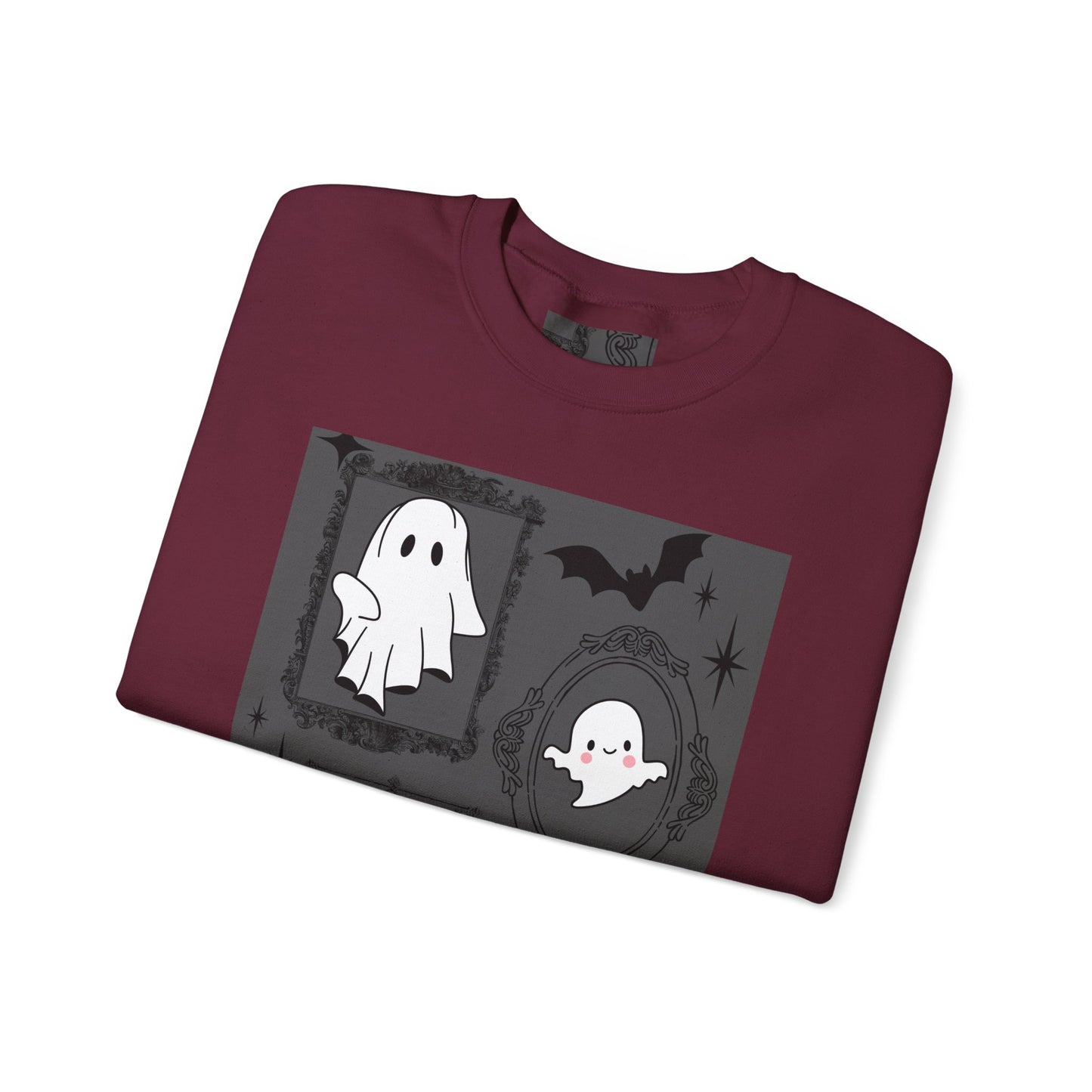 Spooky Ghost Halloween Sweatshirt, Unisex Crewneck, Cozy Fall Fashion, Trick or Treat, Halloween Party Apparel, Cute Ghost Design