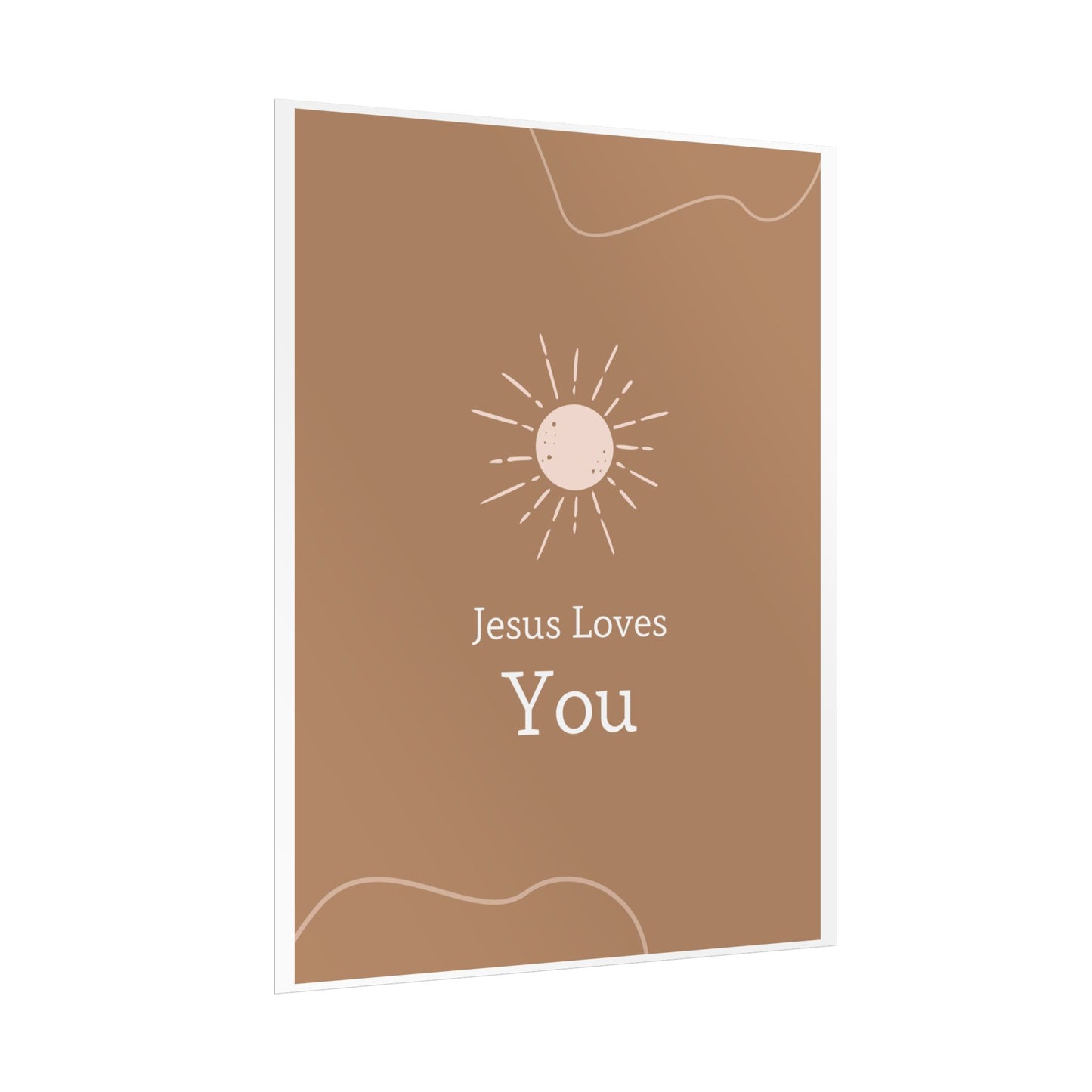 Inspirational Wall Art Poster, Jesus Loves You Decor, Positive Vibes, Faith-Based Gift, Uplifting Home Decor
