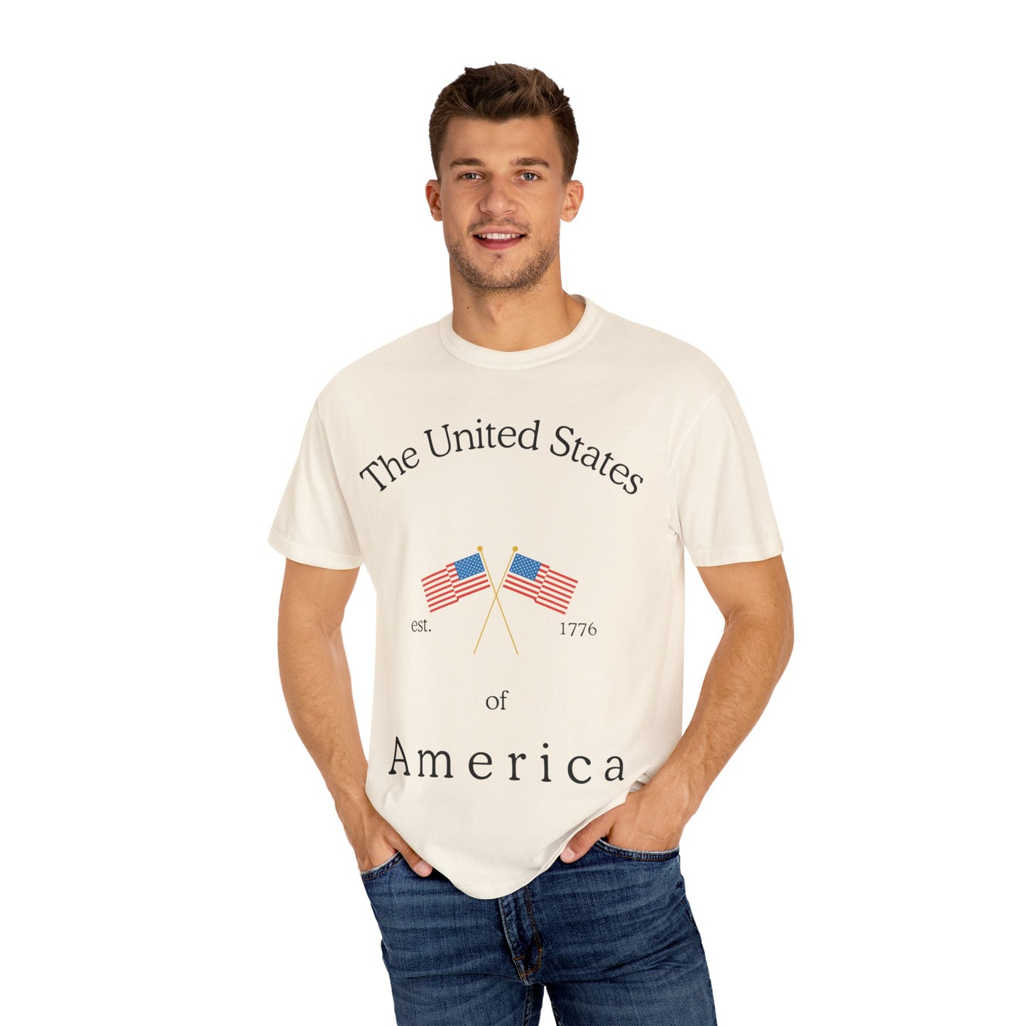 Patriotic Graphic Tee: The United States of America