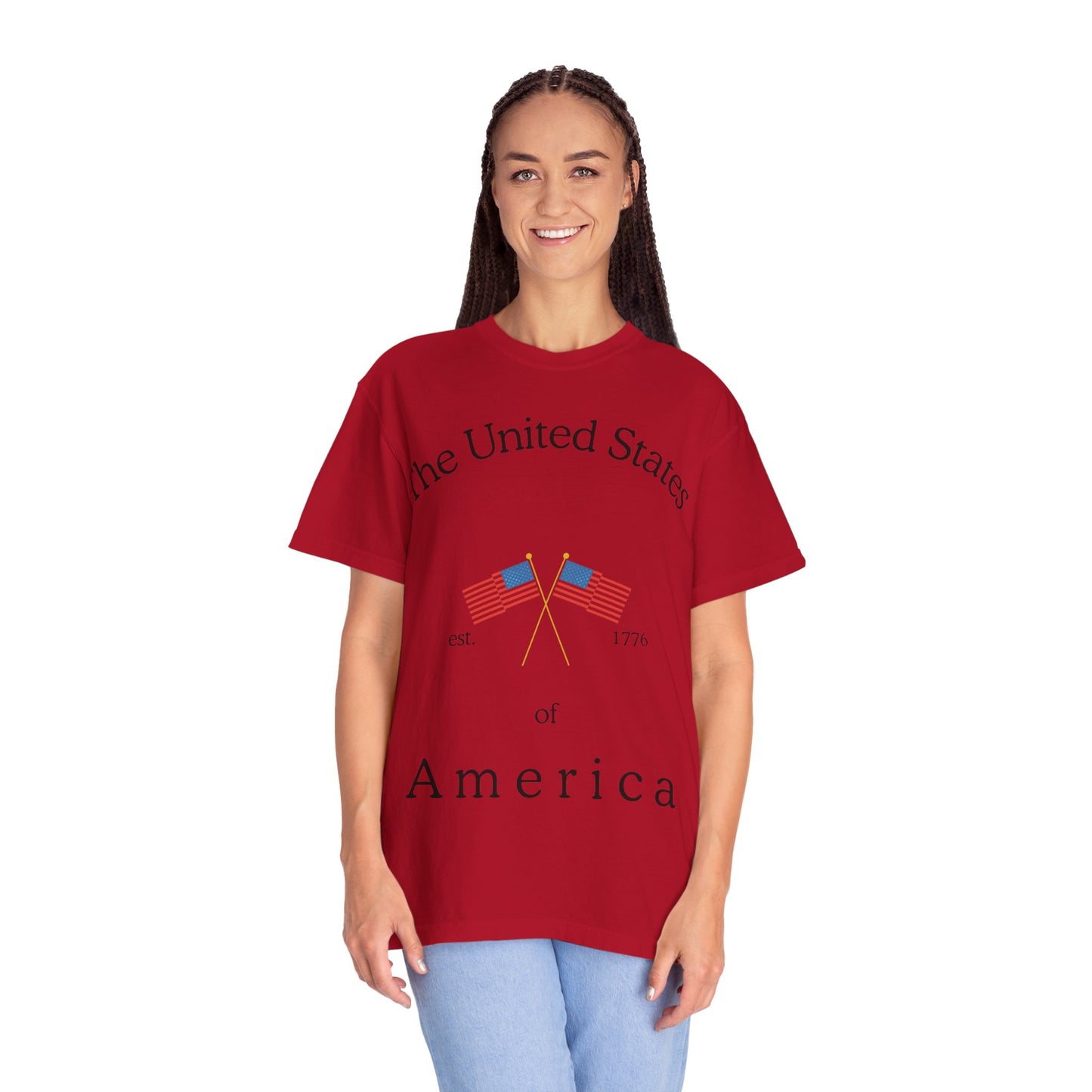 Patriotic Graphic Tee: The United States of America
