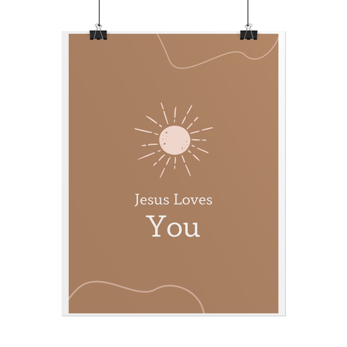 Inspirational Wall Art Poster, Jesus Loves You Decor, Positive Vibes, Faith-Based Gift, Uplifting Home Decor