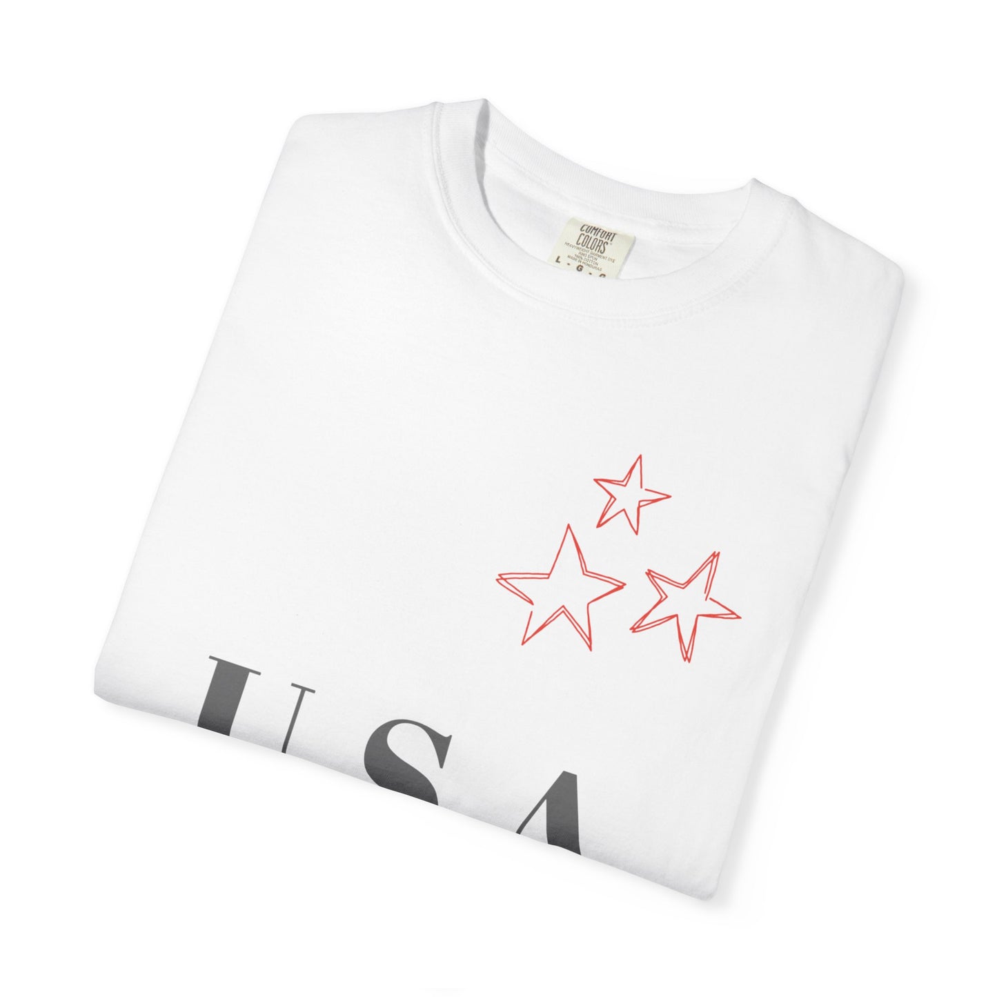 Patriotic Unisex Garment-Dyed T-Shirt - USA Stars Design