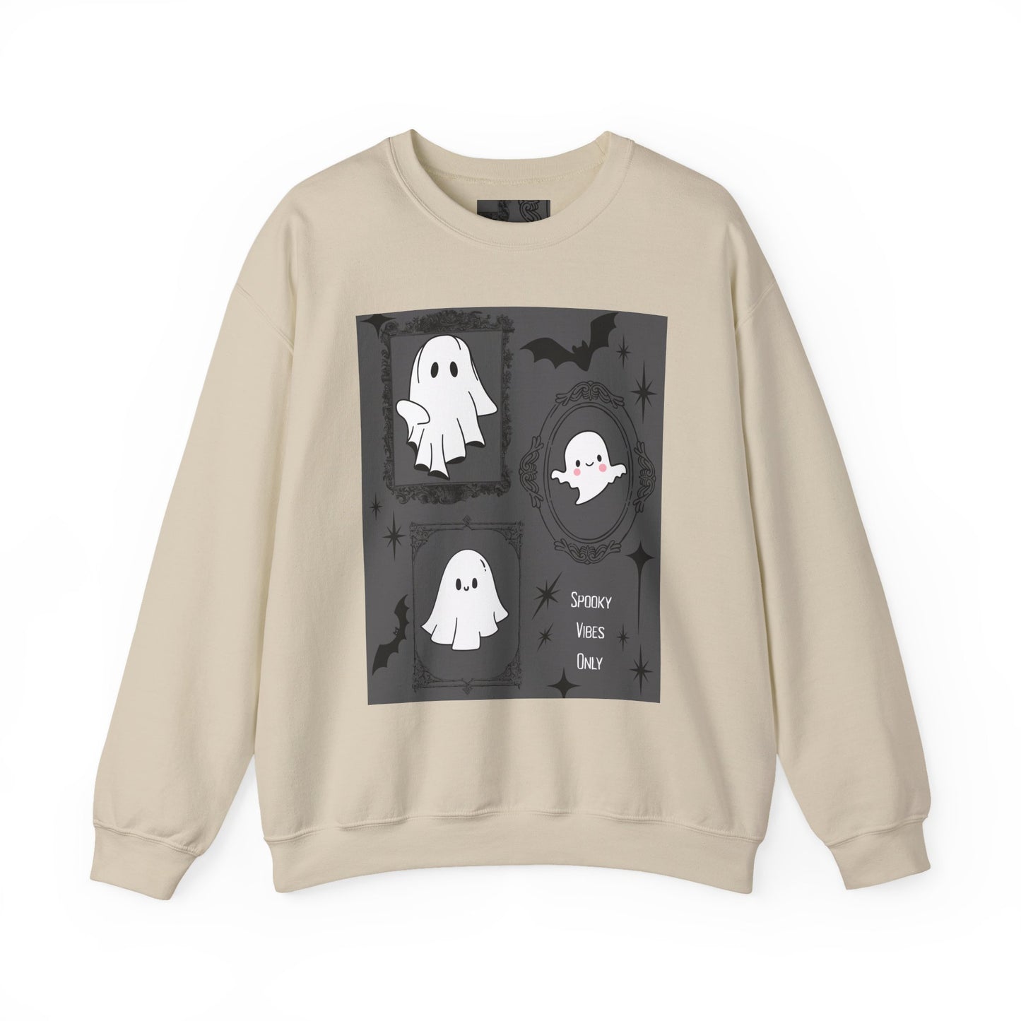 Spooky Ghost Halloween Sweatshirt, Unisex Crewneck, Cozy Fall Fashion, Trick or Treat, Halloween Party Apparel, Cute Ghost Design
