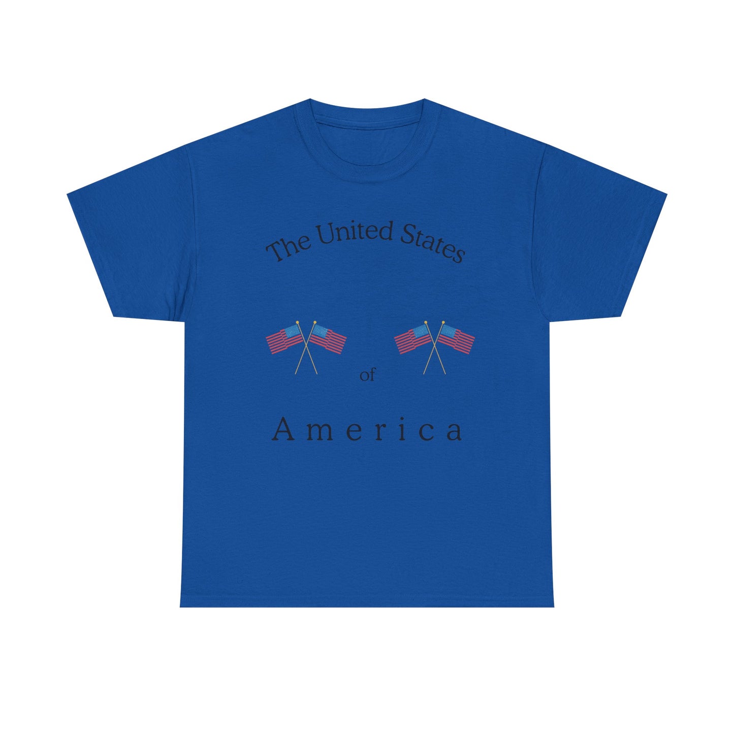 Patriotic Heavy Cotton Tee – USA Flag Design