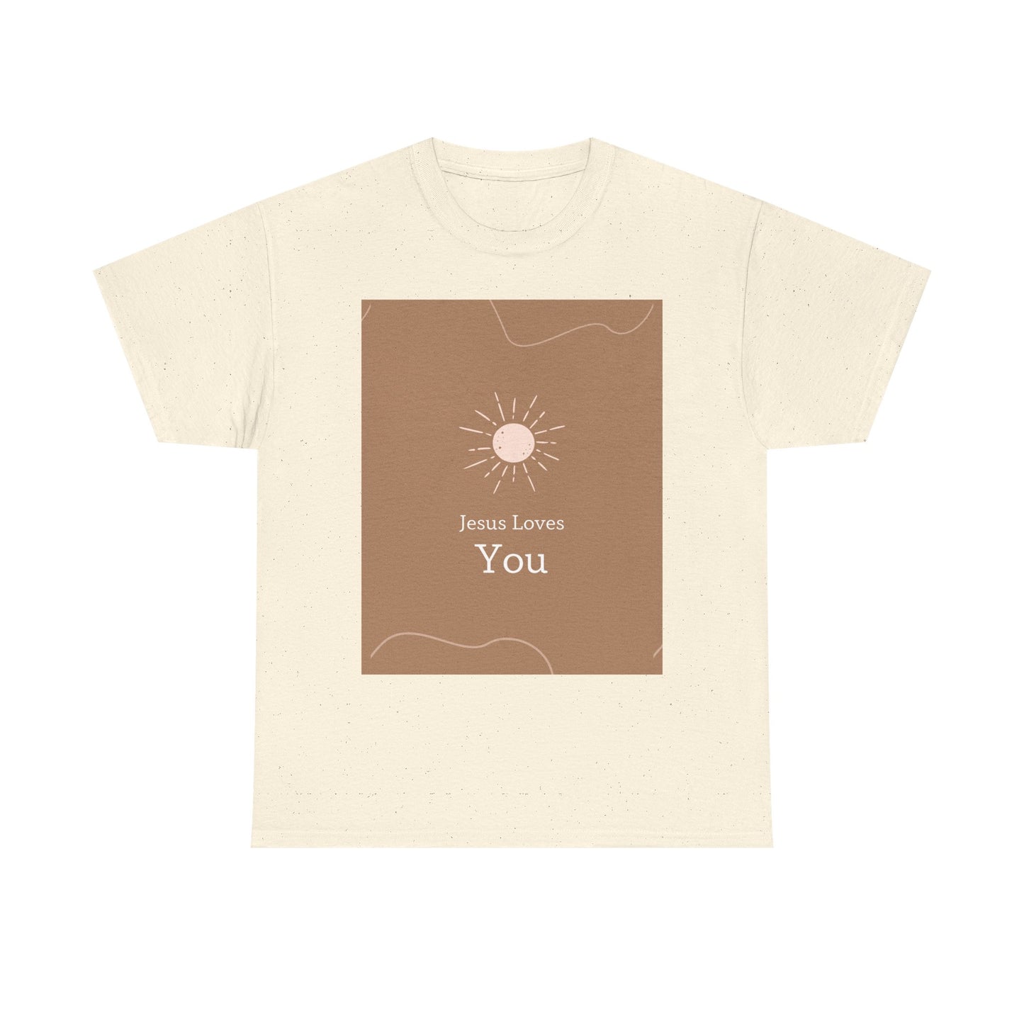 Unisex Heavy Cotton Tee - "Jesus Loves You" Inspirational Tee, Perfect for Everyday Wear, Gifts, Faith-Based Events, Summer Outings