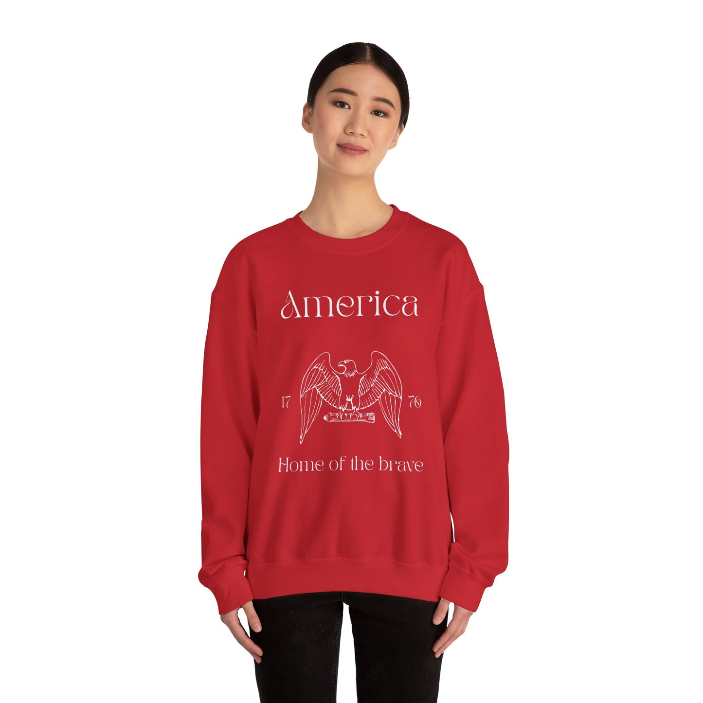 Patriotic Unisex Crewneck Sweatshirt - America, Home of the Brave