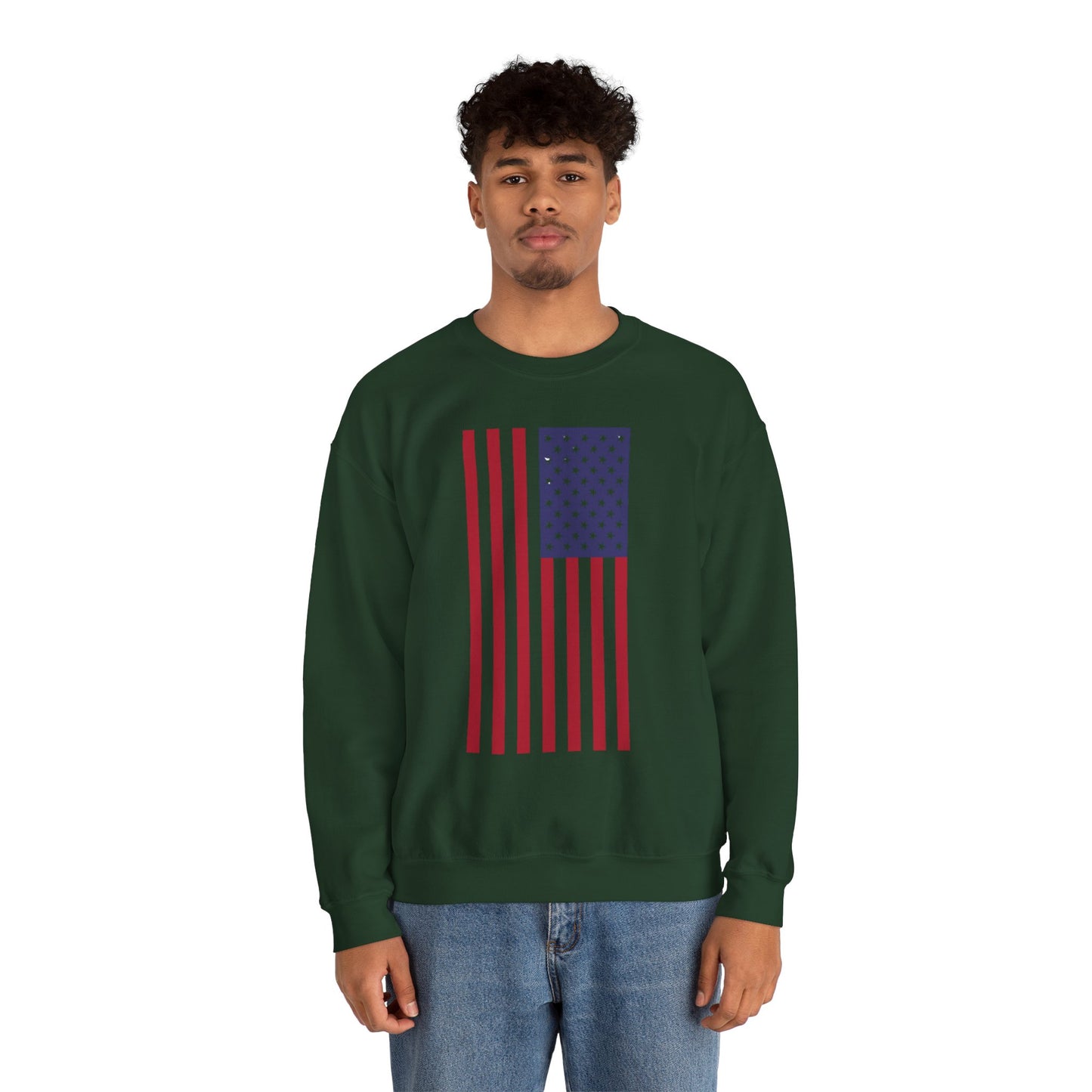 Patriotic USA Flag Crewneck Sweatshirt