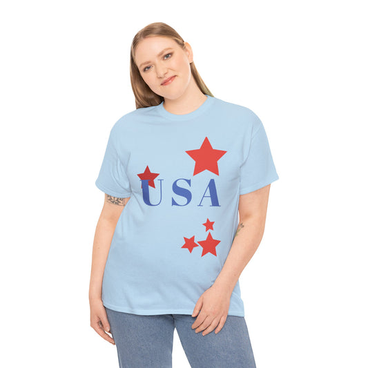 Celebrate Freedom Unisex Heavy Cotton Tee - USA Stars Design