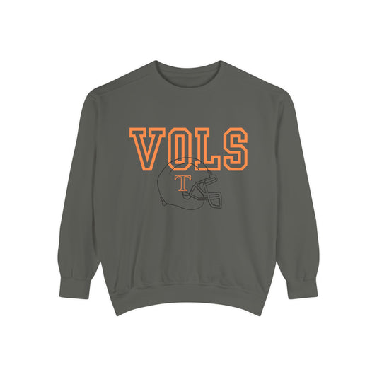 Unisex Garment-Dyed Sweatshirt with Vintage VOLs Design, Cozy Crewneck for Game Day, College Sports, Casual Wear, Gift for Fans