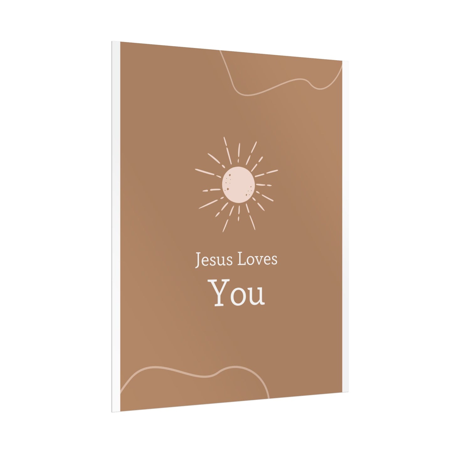 Inspirational Wall Art Poster, Jesus Loves You Decor, Positive Vibes, Faith-Based Gift, Uplifting Home Decor
