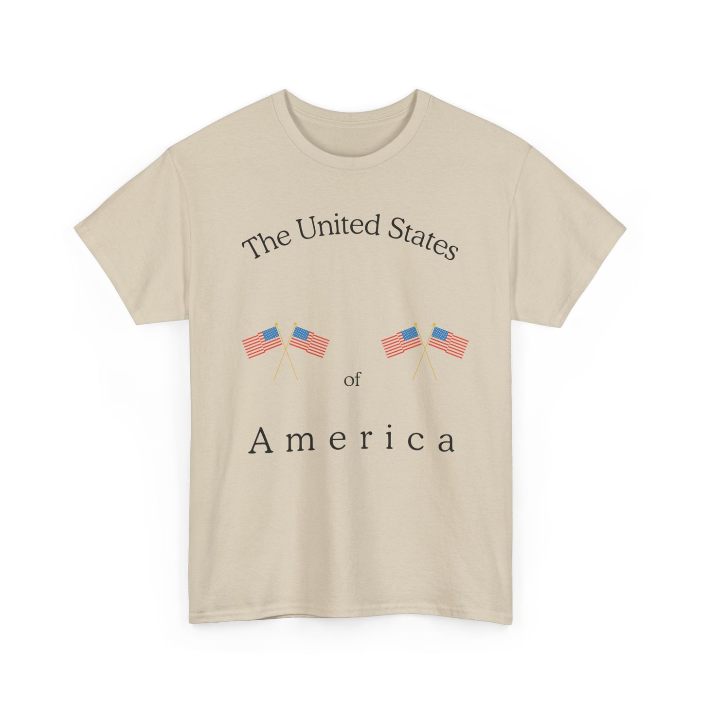Patriotic Heavy Cotton Tee – USA Flag Design