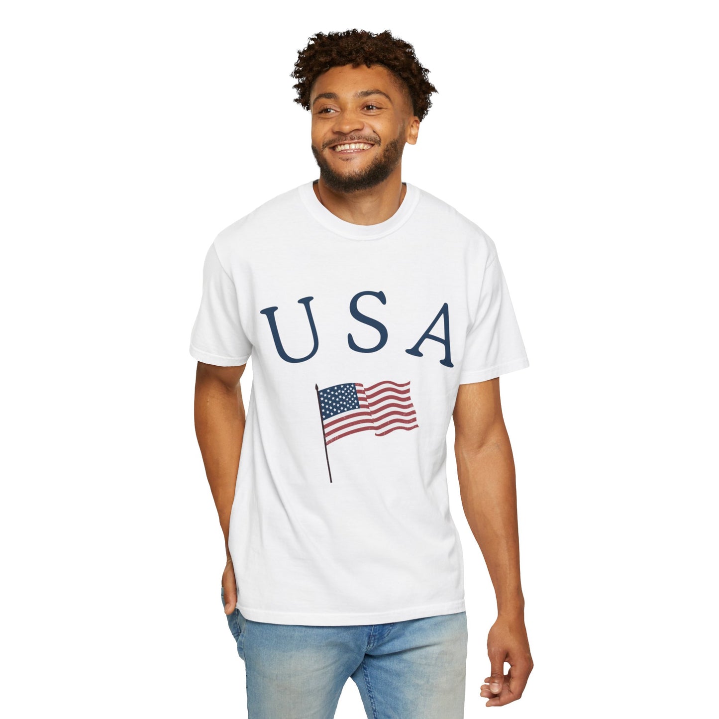 USA Flag Unisex Garment-Dyed T-Shirt
