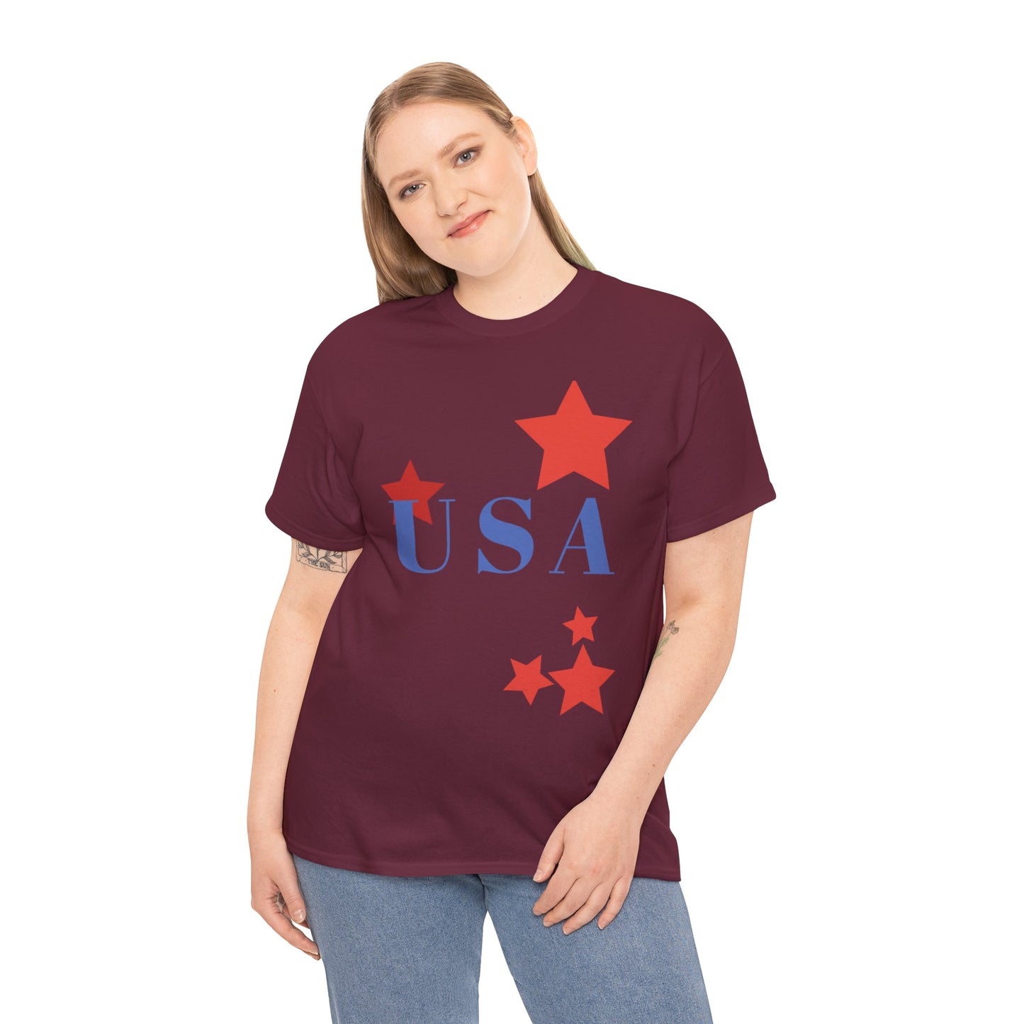 Celebrate Freedom Unisex Heavy Cotton Tee - USA Stars Design