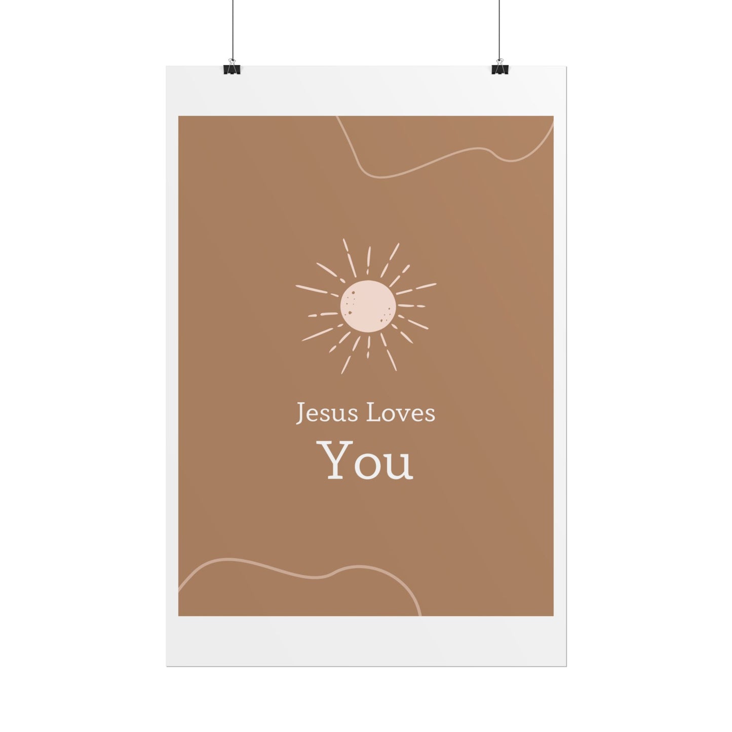 Inspirational Wall Art Poster, Jesus Loves You Decor, Positive Vibes, Faith-Based Gift, Uplifting Home Decor
