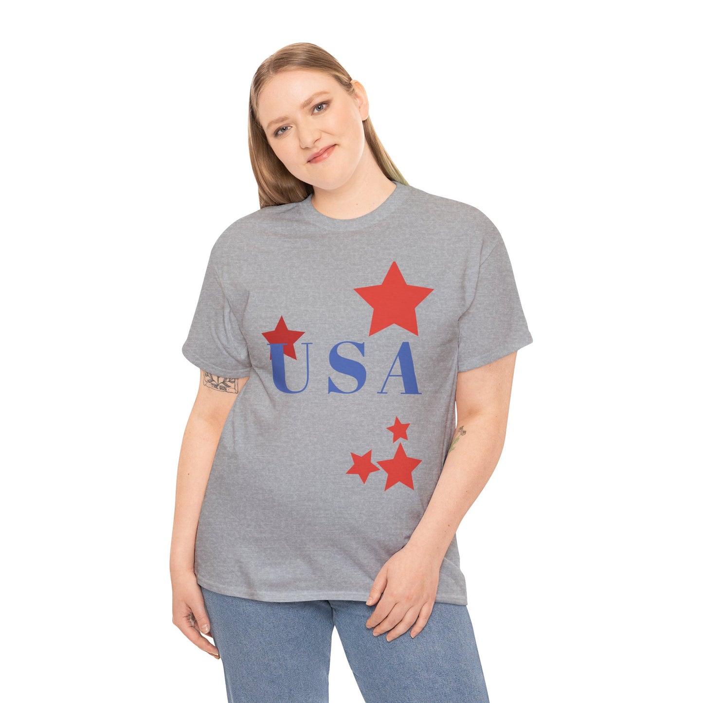 Celebrate Freedom Unisex Heavy Cotton Tee - USA Stars Design